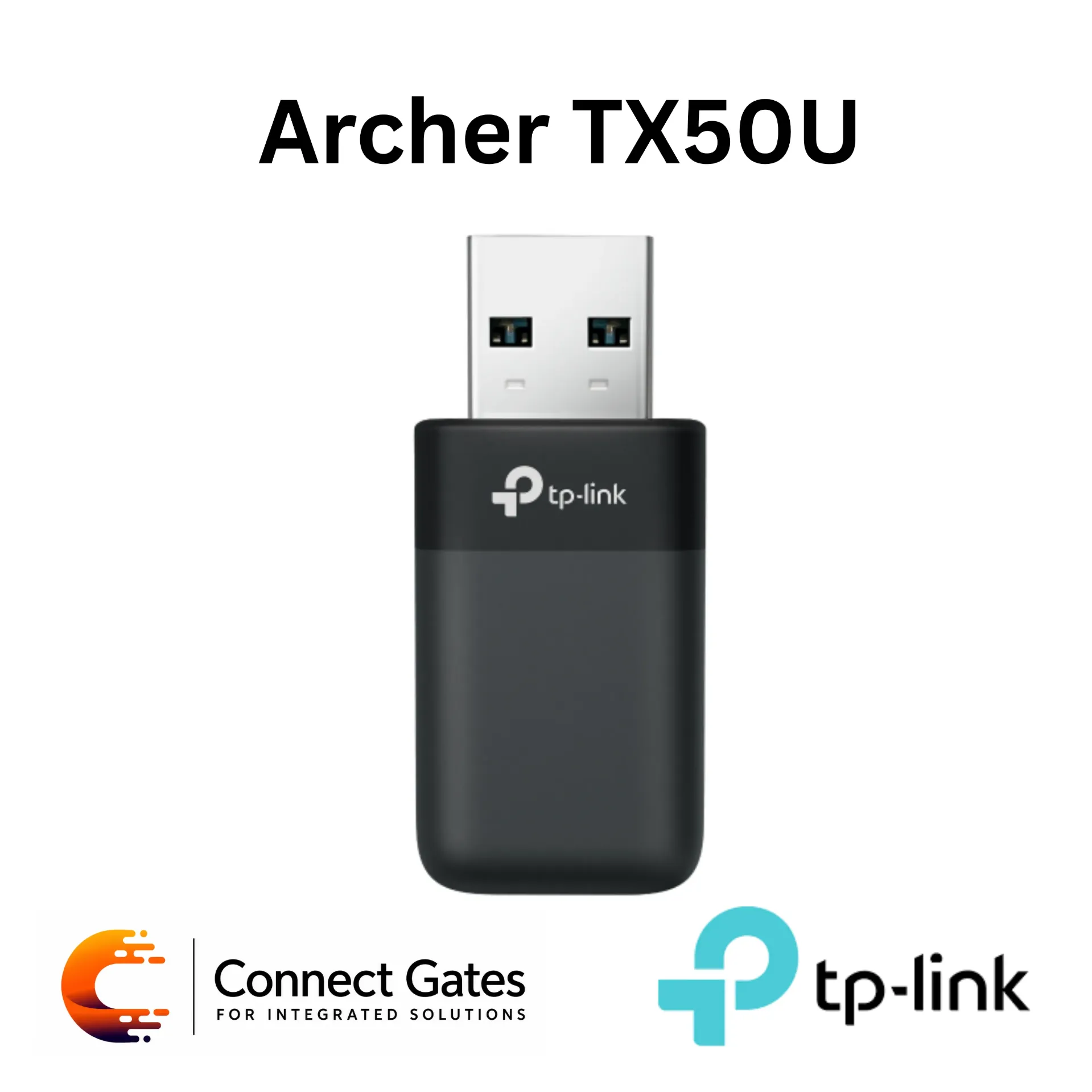 [Archer TX50U] TP-Link Archer TX50U – AX3000 Dual-Band Wi-Fi 6 USB Adapter with Internal Antennas, USB 3.0, HE160, MU-MIMO, OFDMA & WPA3