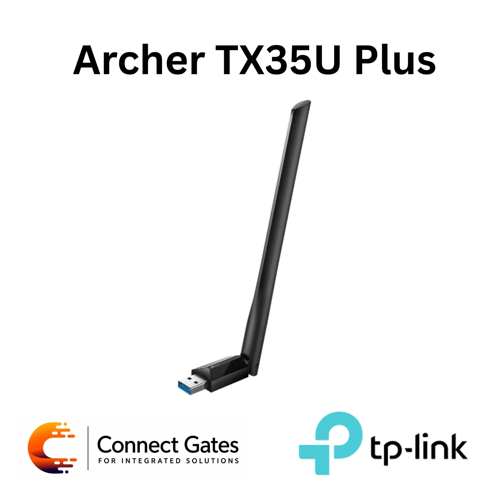 [Archer TX35U Plus] TP-Link Archer TX35U Plus – AX1800 High Gain Wireless USB Adapter with Dual High-Gain Antennas, USB 3.0, MU-MIMO, OFDMA & WPA3