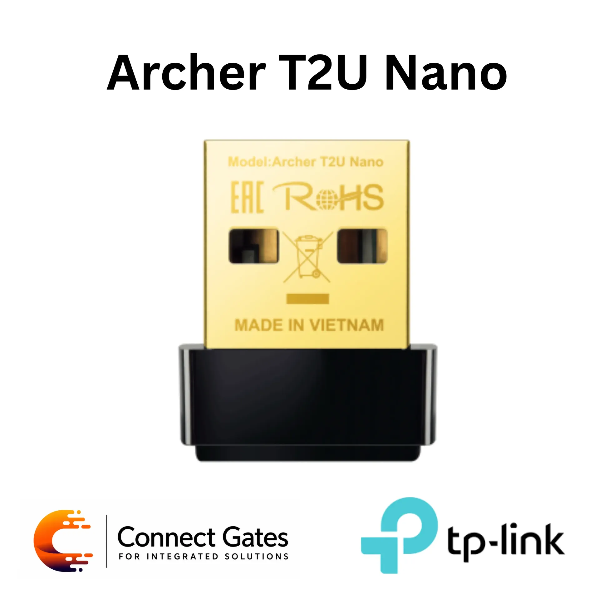 [Archer T2U Nano] TP-Link Archer T2U Nano – AC600 Nano Dual-Band Wi-Fi USB Adapter with USB 2.0 & Compact Design