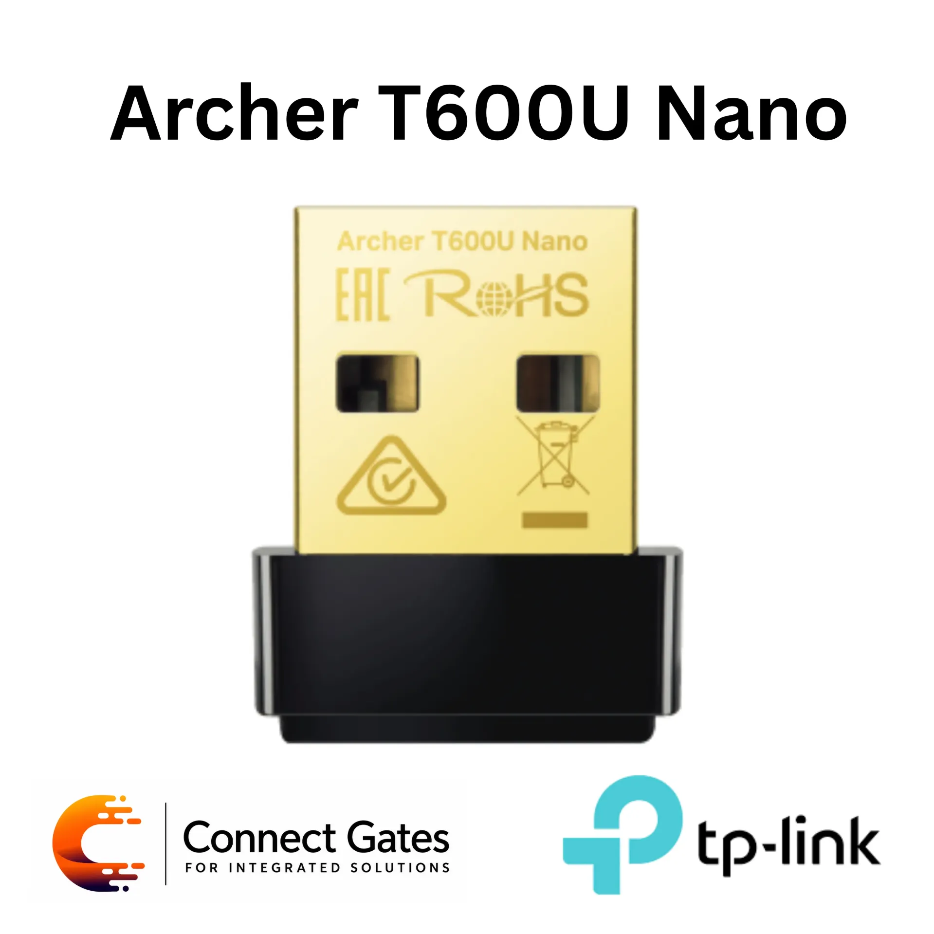 [Archer T600U Nano] TP-Link Archer T600U Nano – AC600 Nano Dual-Band Wi-Fi USB Adapter with USB 2.0 & Compact Design