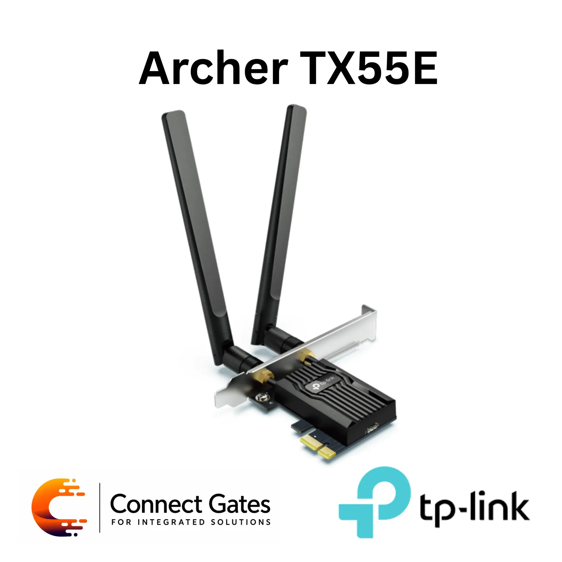 [Archer TX55E] TP-Link Archer TX55E – AX3000 Dual-Band Wi-Fi 6 Bluetooth PCI Express Adapter with High-Gain Antennas, HE160, WPA3 & Bluetooth 5.2