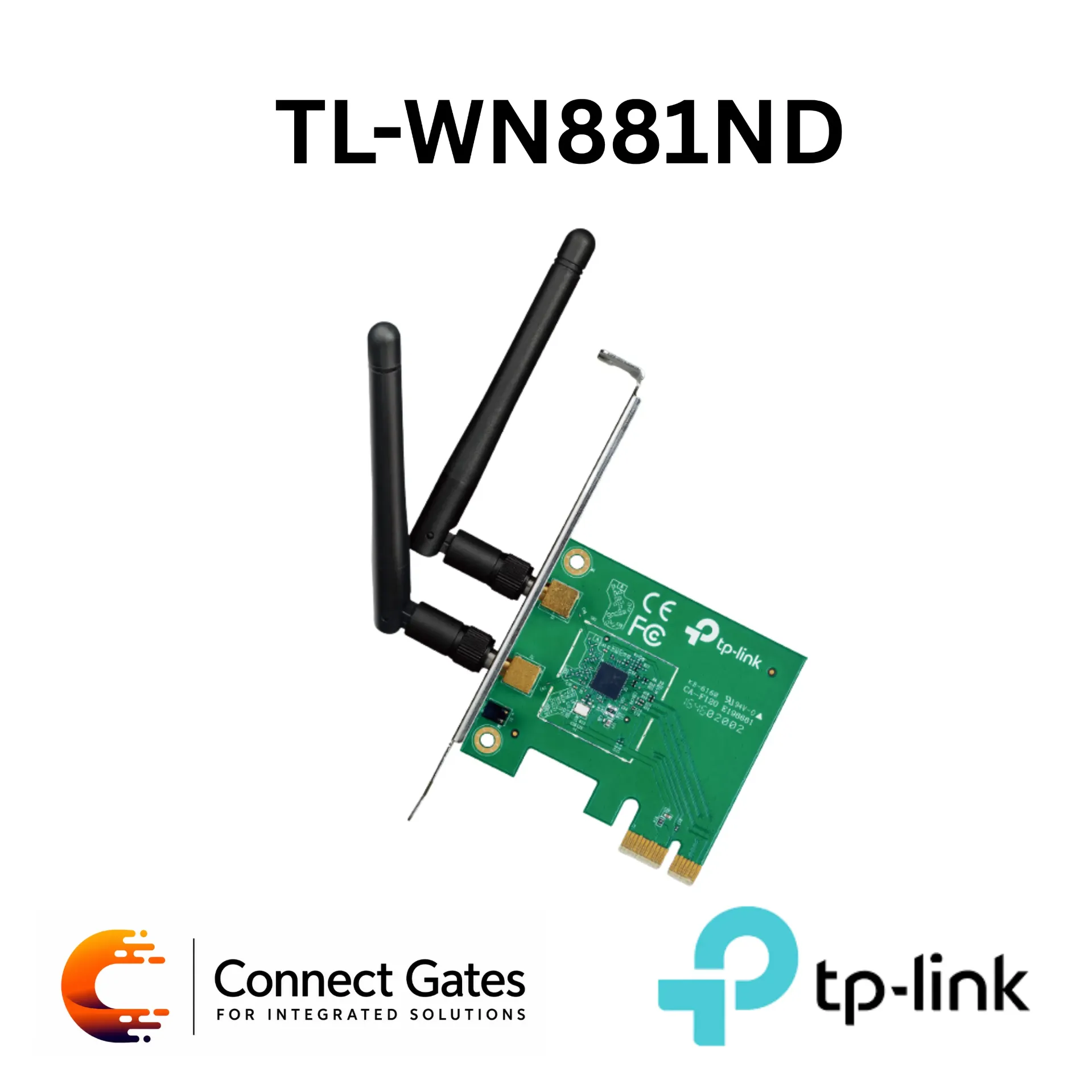 [TL-WN881ND] TP-Link TL-WN881ND – 300Mbps Wi-Fi PCI Express Adapter with 2 High-Gain External Antennas