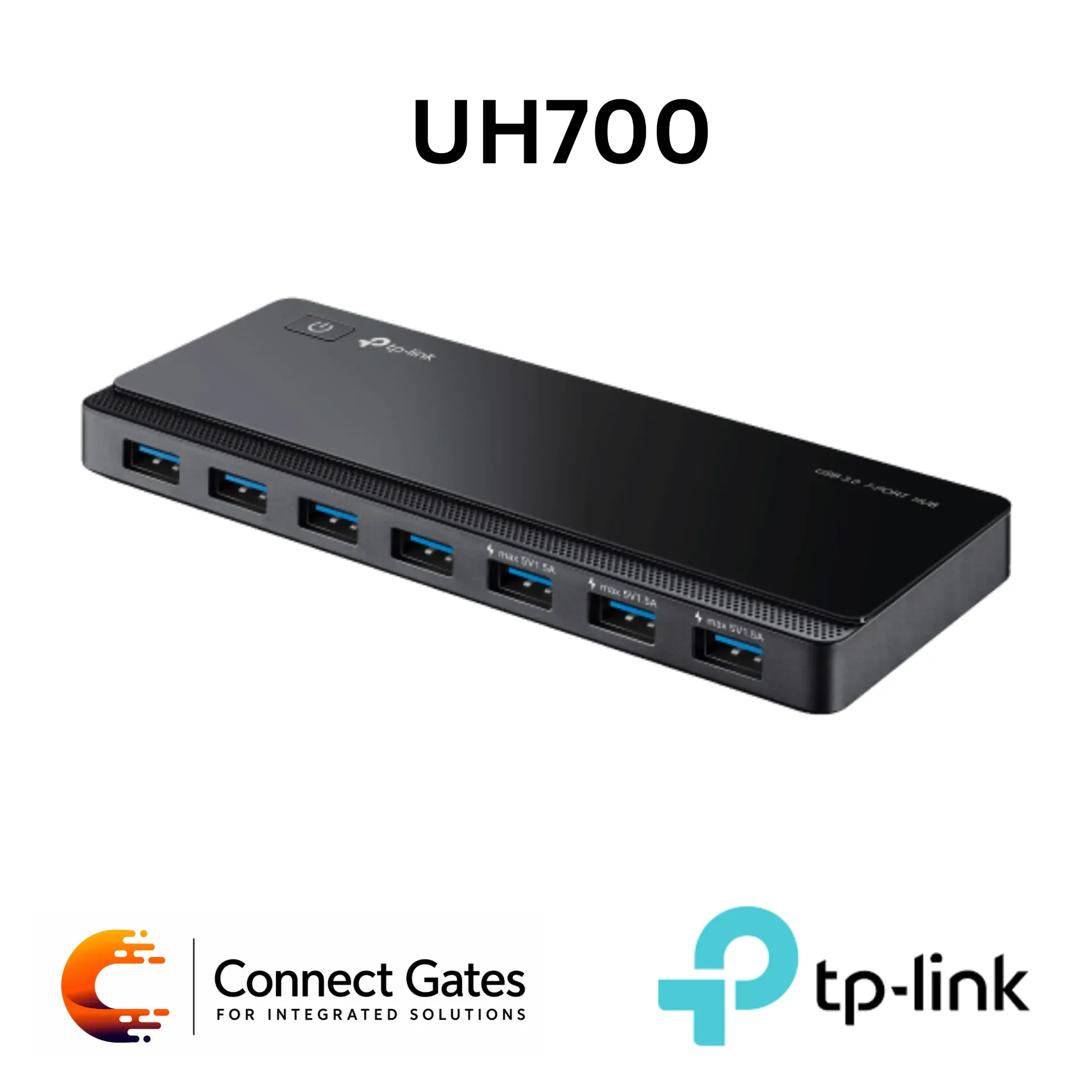 [UH700] TP-Link UH700 – USB 3.0 7-Port Hub with Fast Charging Ports, Surge Protection, Plug and Play & Hot Swapping Support