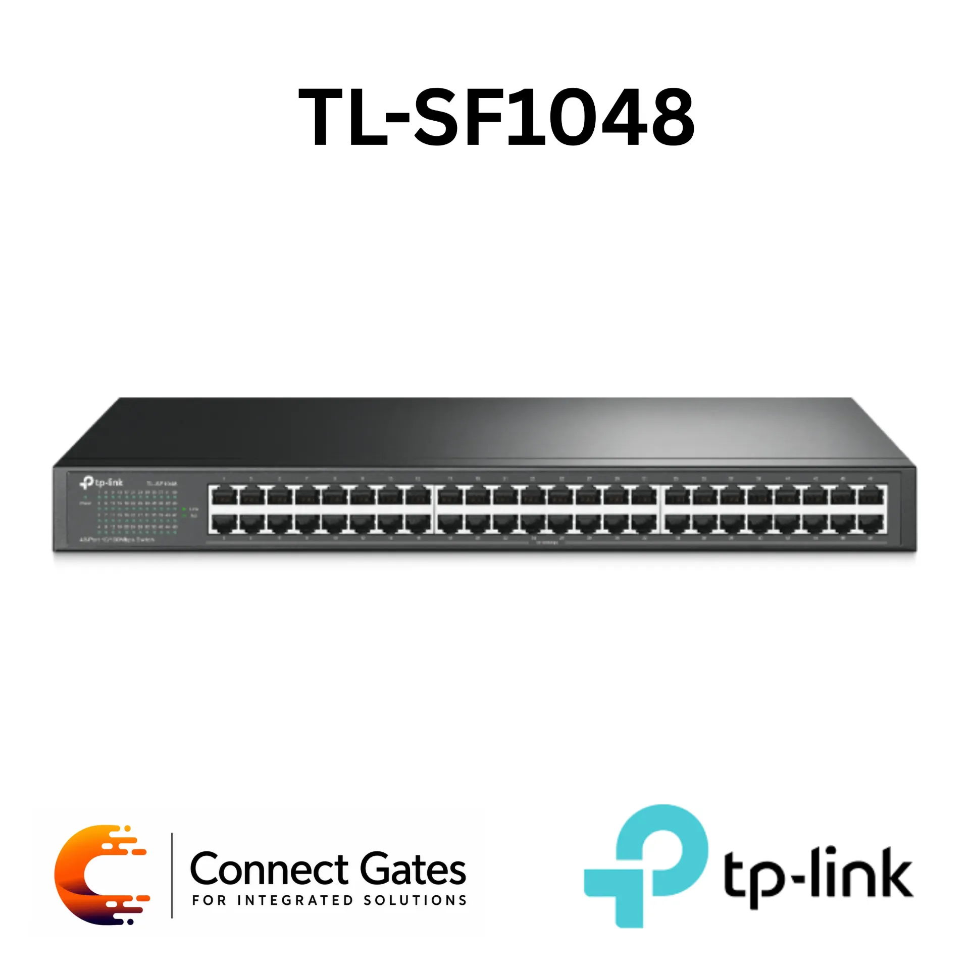 [TL-SF1048] TP-Link TL-SF1048 – 48-Port 10/100Mbps Rackmount Switch with 1U 13-Inch Steel Case