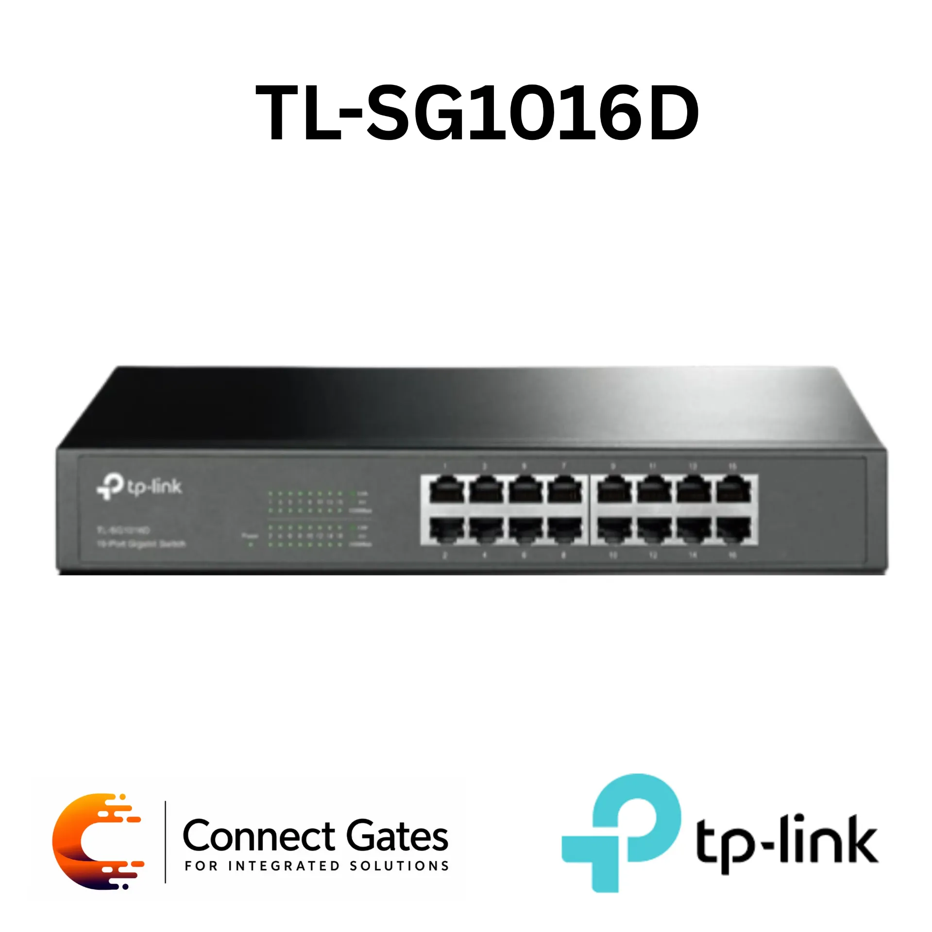 [TL-SG1016D] TP-Link TL-SG1016D – 16-Port Gigabit Rackmount Switch with 1U 13-Inch Steel Case