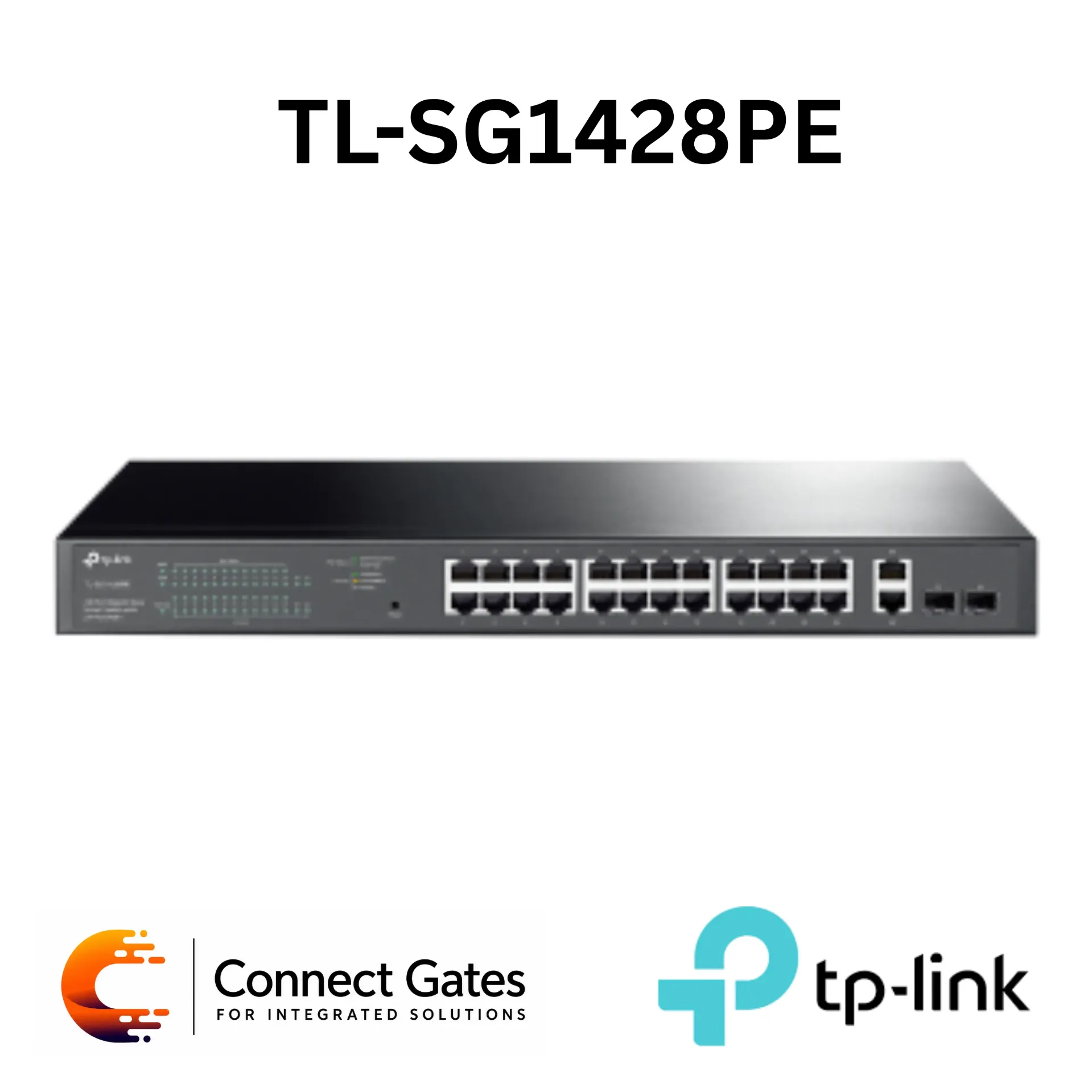 TP-Link TL-SG1428PE – 28-Port Gigabit Easy Smart Switch with 24-Port PoE+, 2 Gigabit Ports, 2 SFP Slots, 250W PoE Budget & VLAN/QoS Management