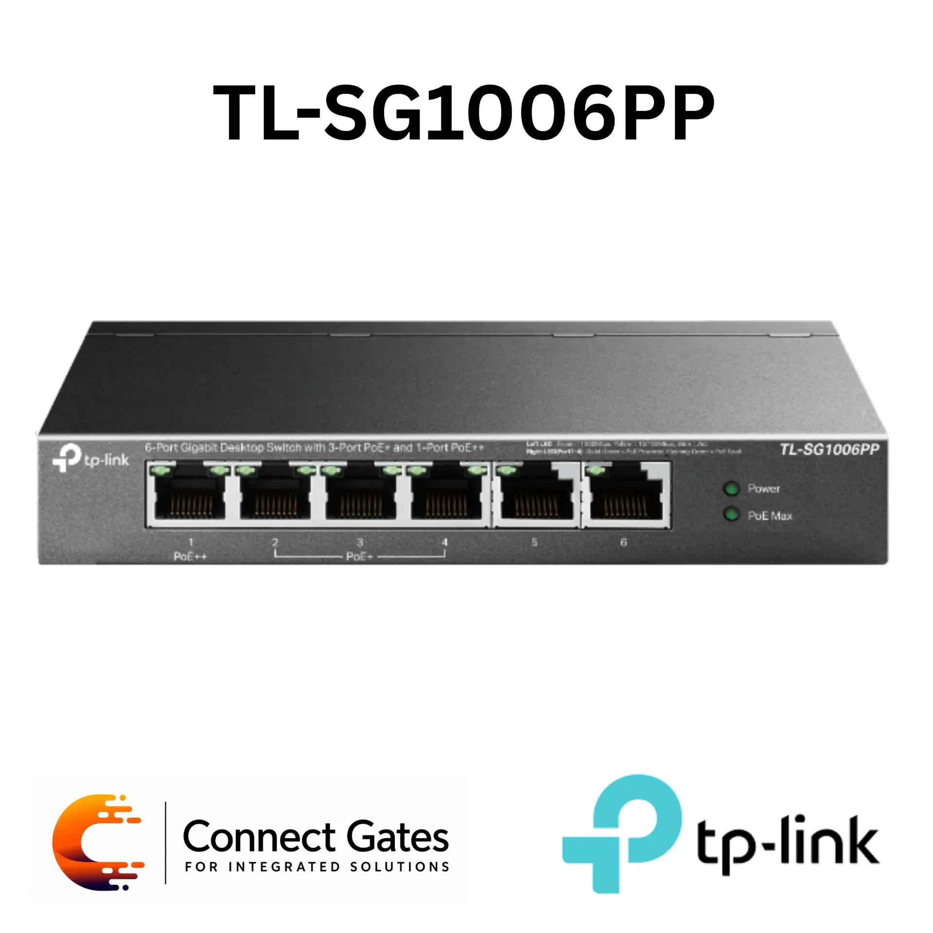 [TL-SG1006PP] TP-Link TL-SG1006PP – 6-Port Gigabit Desktop Switch with 1 PoE++ Port, 3 PoE+ Ports, 64W PoE Budget & 250m Extend Mode