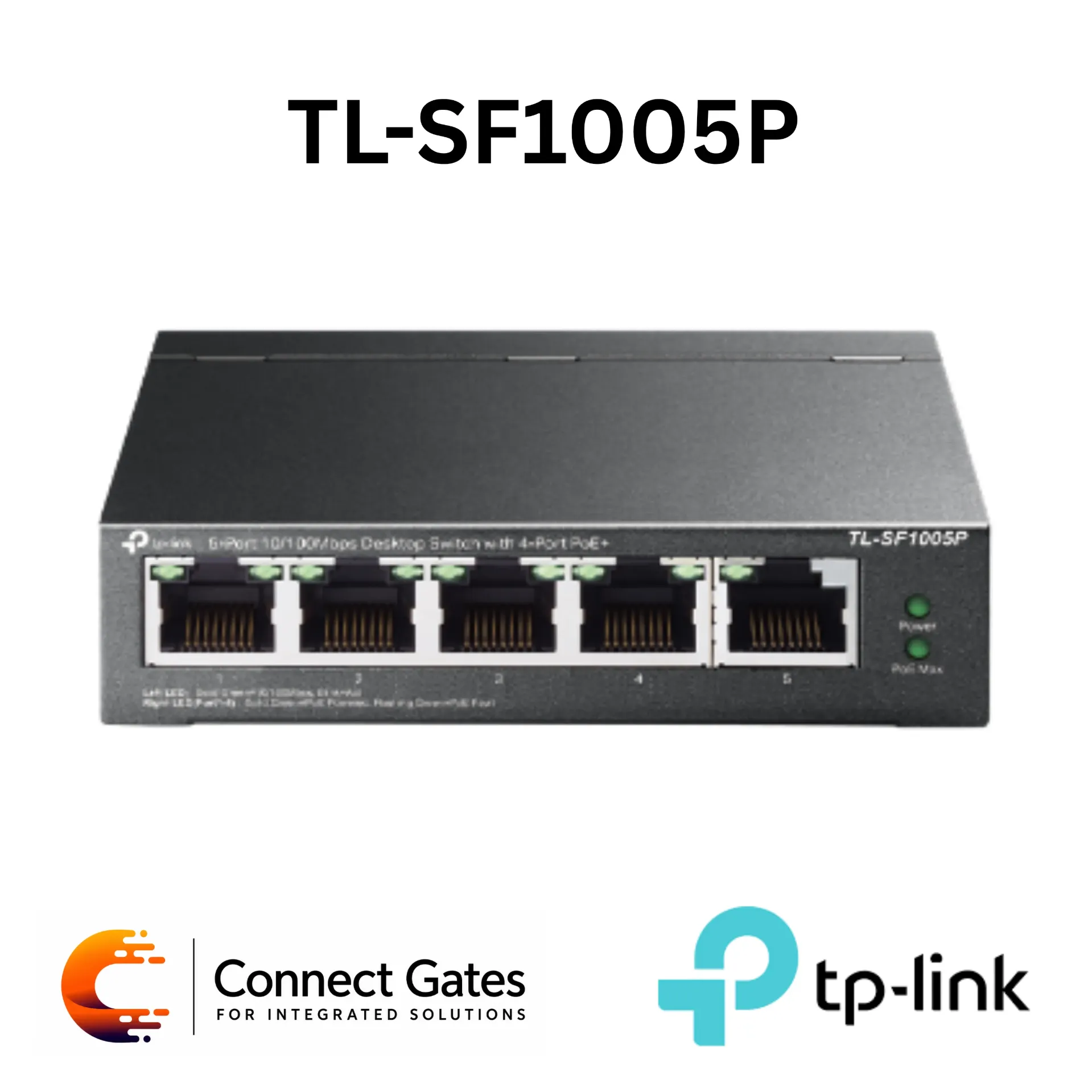 [TL-SF1005P] TP-Link TL-SF1005P – 5-Port 10/100Mbps Desktop PoE+ Switch with 4 PoE+ Ports, 1 Non-PoE Port, 67W PoE Budget, Extend Mode & Plug and Play