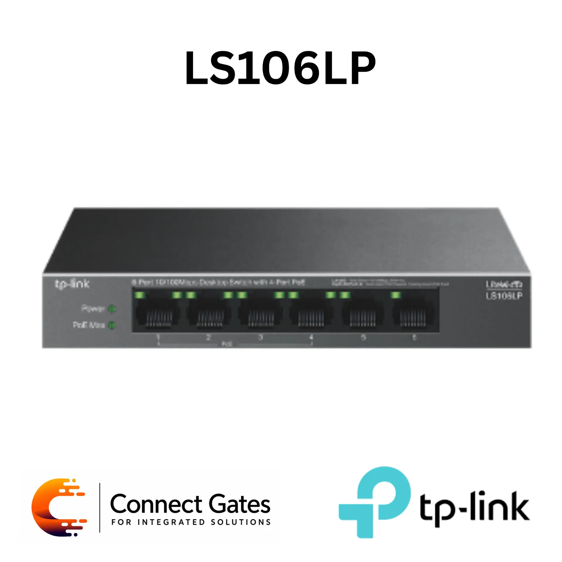 TP-Link LS106LP – 6-Port 10/100Mbps Desktop PoE Switch with 4 PoE Ports, 2 Non-PoE Ports, 41W PoE Budget, Extend Mode & PoE Auto Recovery