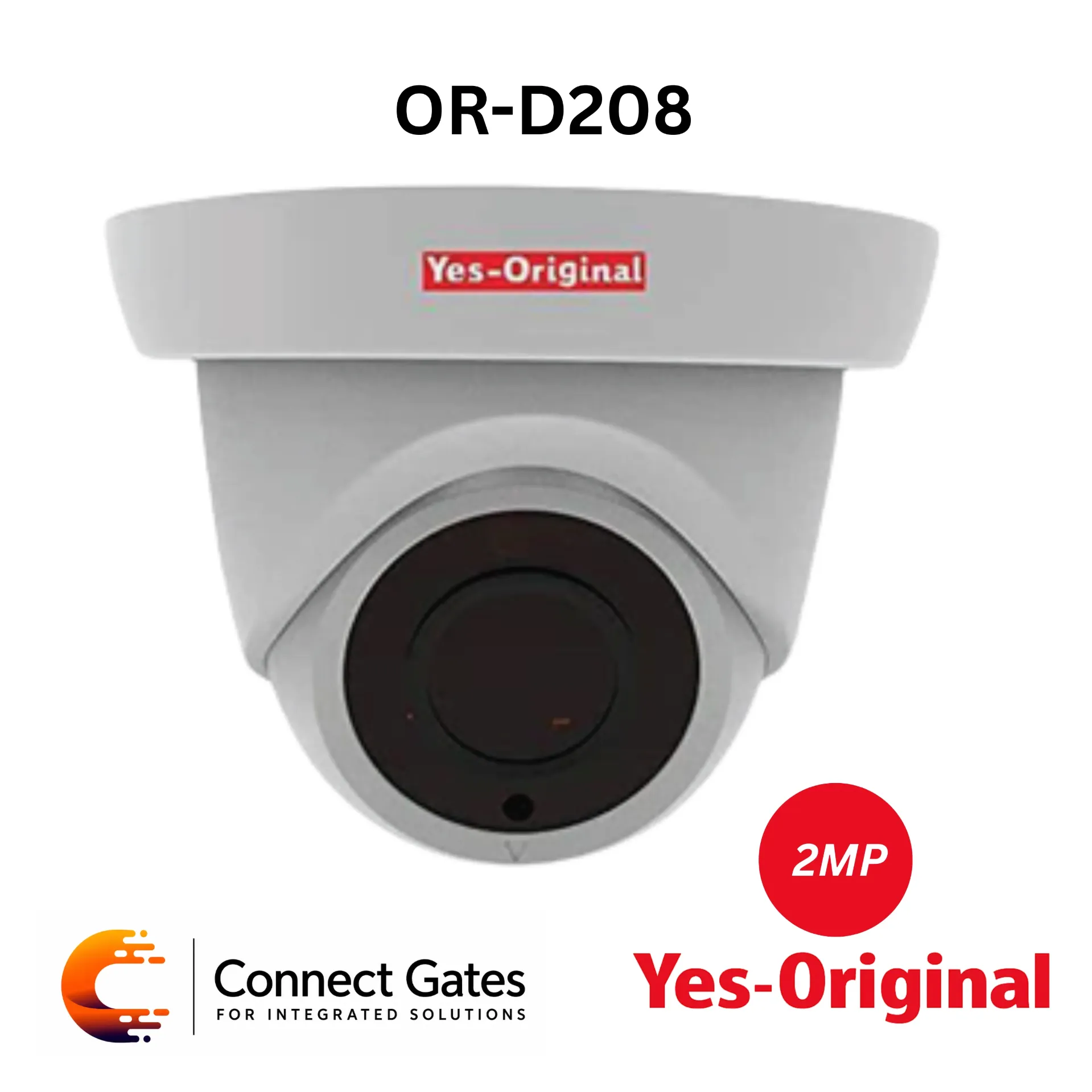 [OR-D208] Yes Original OR-D208 – 2MP Fixed IR Dome Analog Camera, 2.8mm Lens, Built-in Mic, TVI/AHD/CVI/CVBS