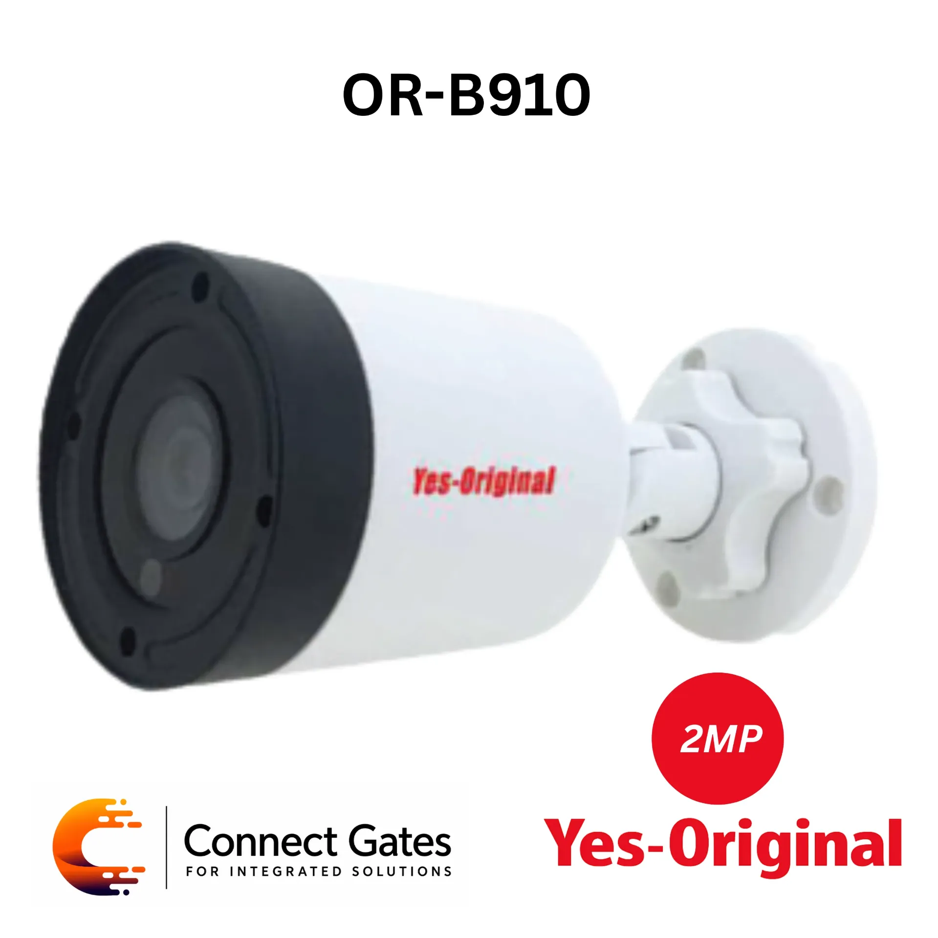 [OR-B910] Yes Original OR-B910 – 2MP Fixed IR Plastic Bullet Analog Camera, 3.6mm Lens, Built-in Mic, TVI/AHD/CVI/CVBS, IP66