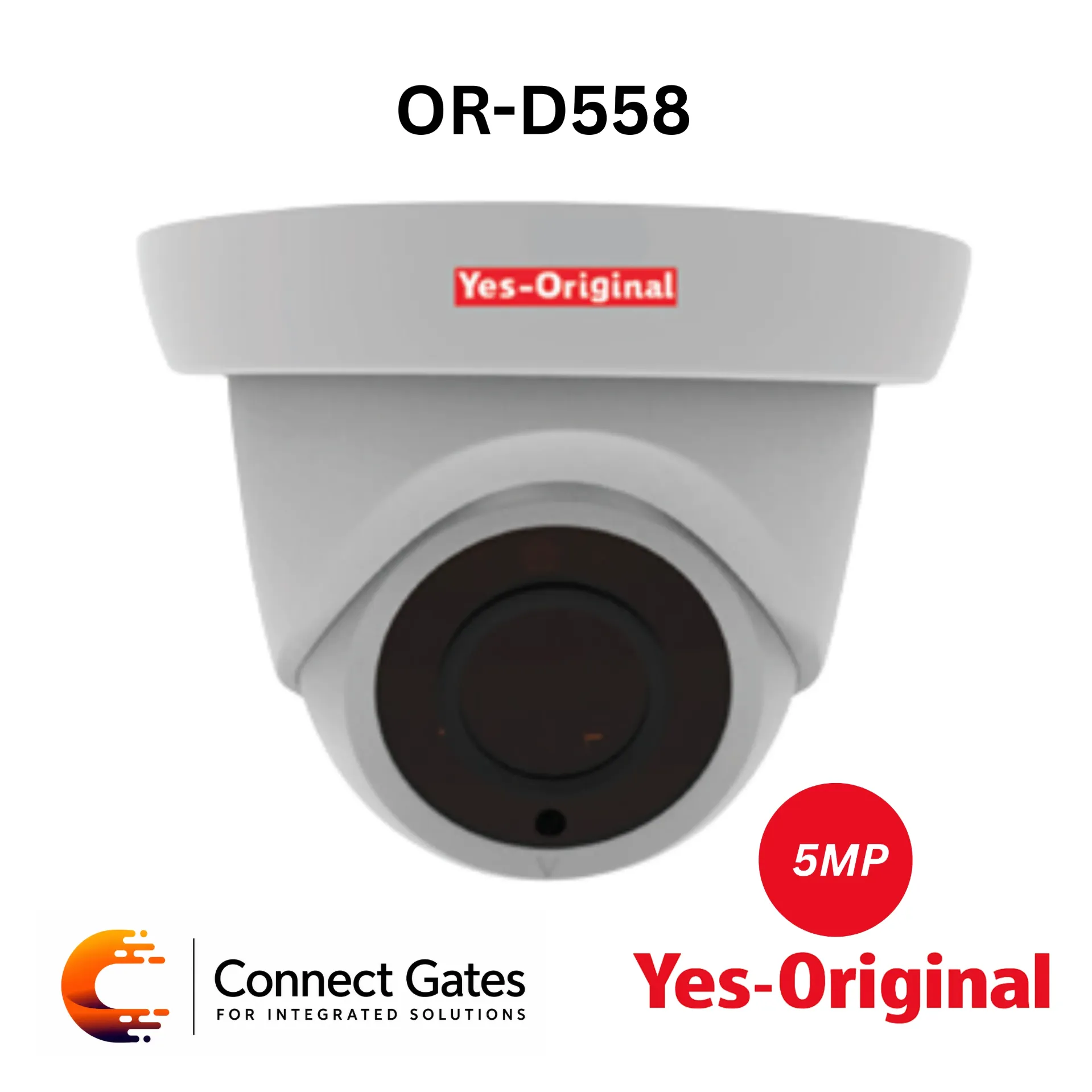 Yes Original OR-D558 – 5MP Fixed IR Dome Analog Camera, 2.8mm Lens, TVI/AHD/CVI/CVBS