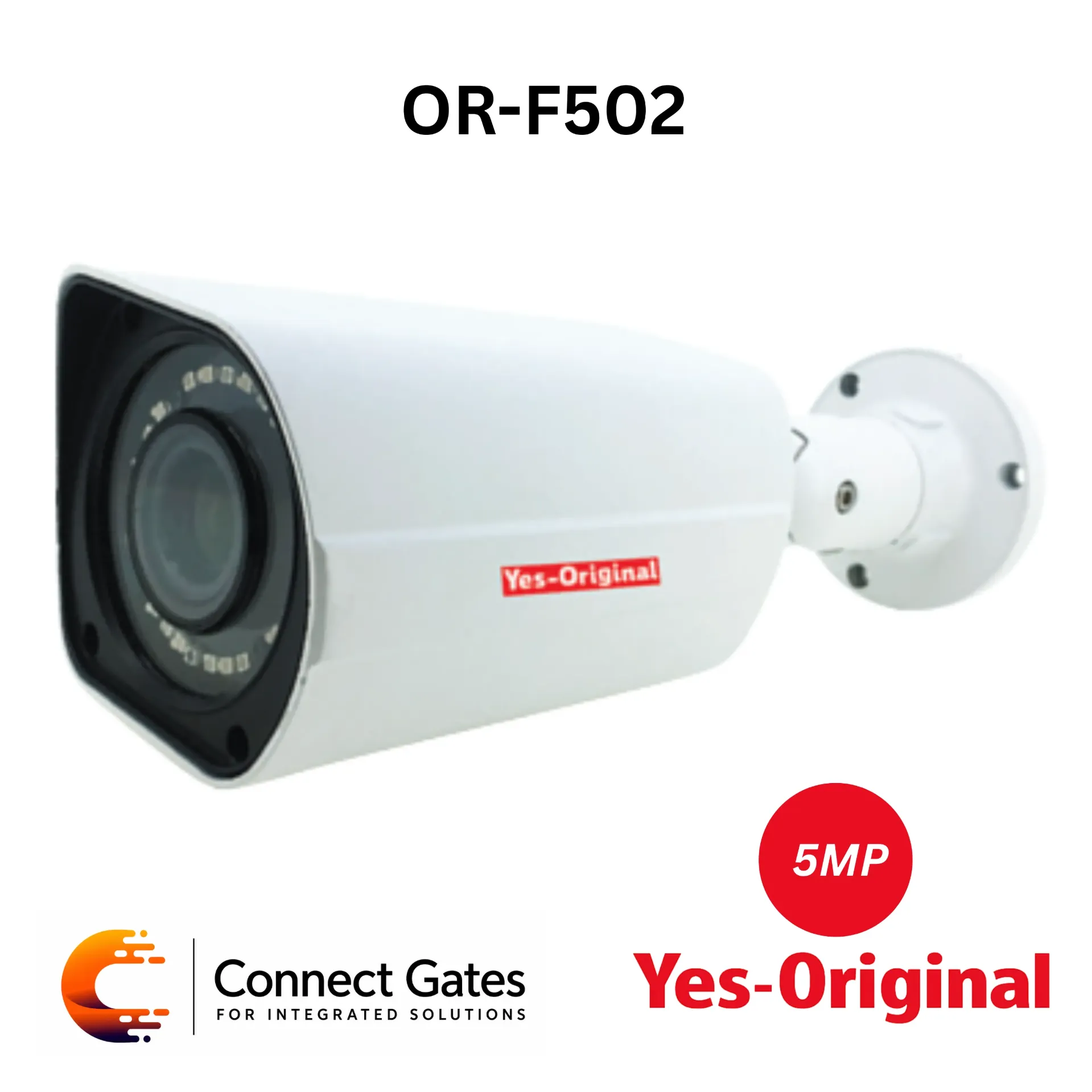[OR-F502] Yes Original OR-F502 – 5MP Motorized Analog Camera, 2.8–12mm Lens, White Light, TVI/AHD/CVI/CVBS, IP67