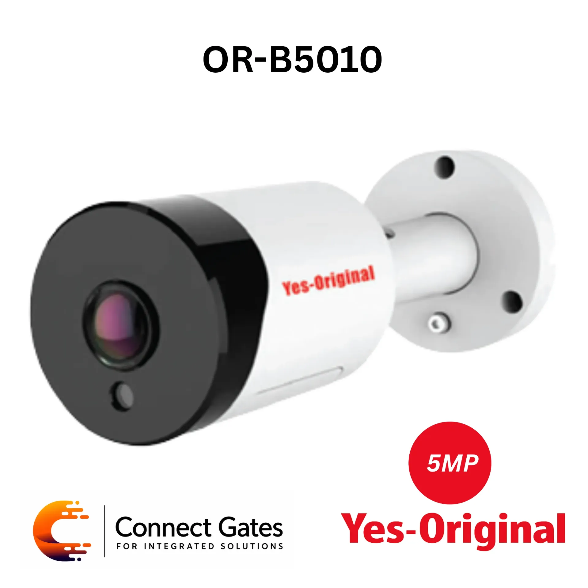 [OR-B5010] Yes Original OR-B5010 – 5MP Fixed IR Bullet Analog Camera, 1.8mm Fisheye Lens, TVI/AHD/CVI/CVBS, IP66