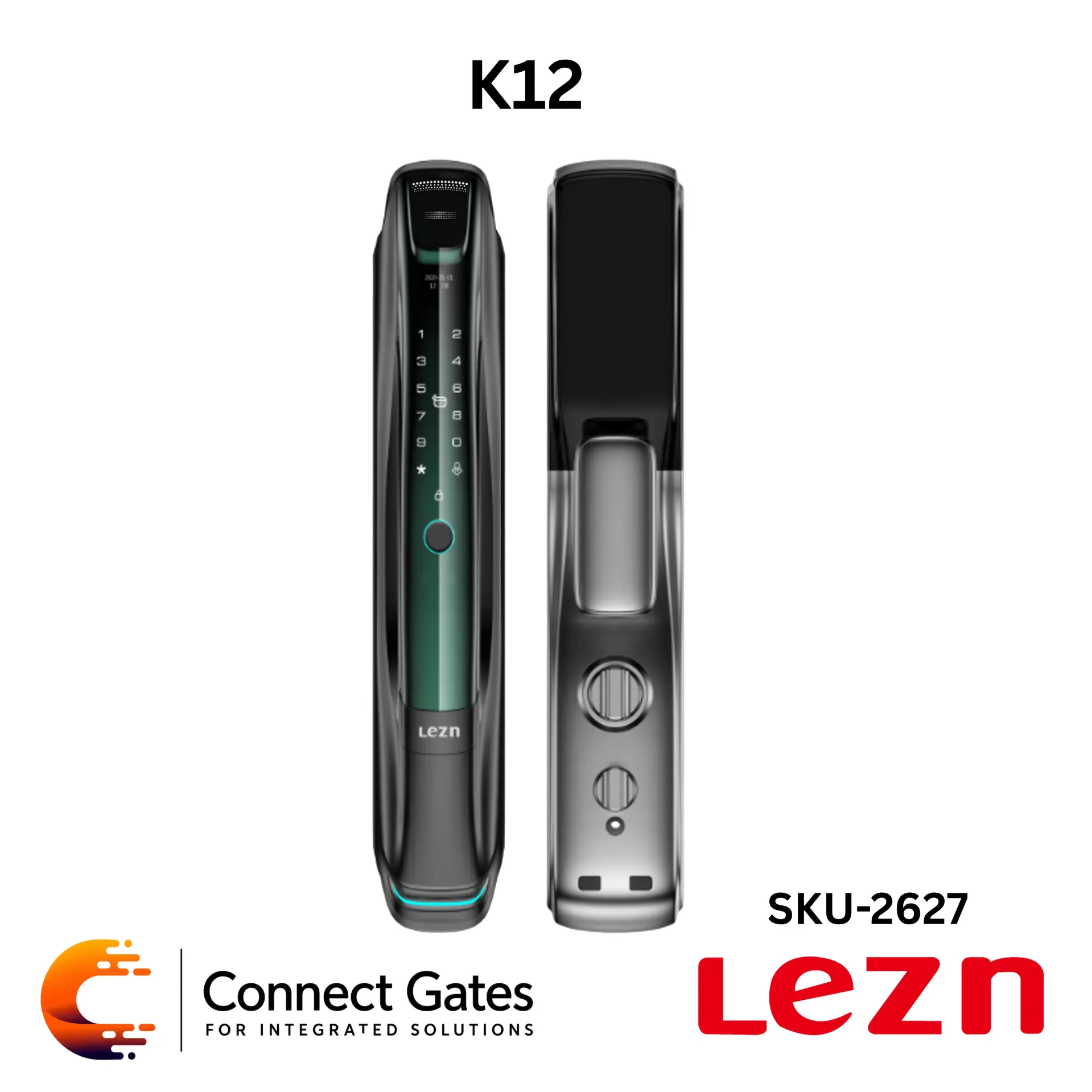 [K12] LEZN K12 – Smart Door Lock for Wooden & Armored Doors with Fingerprint, Password, IC Card, Tuya App & Smart Life App