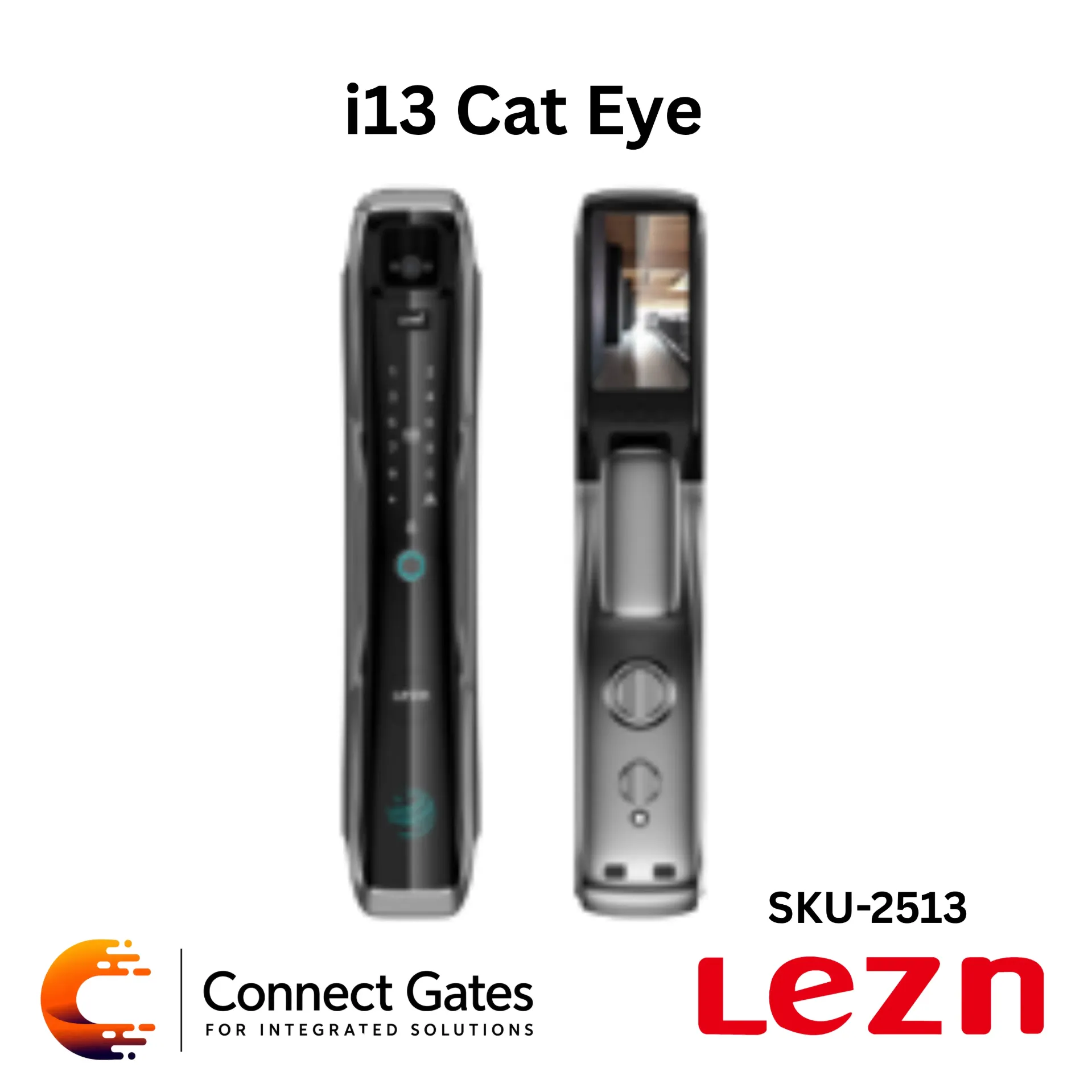 [i13 Cat Eye] LEZN i13 Cat Eye – Smart Door Lock for Wooden & Armored Doors with Fingerprint, Password, IC Card, Color Night Vision Camera, 4.5-inch Internal Screen, Child Safety System, Tuya App & Smart Life App