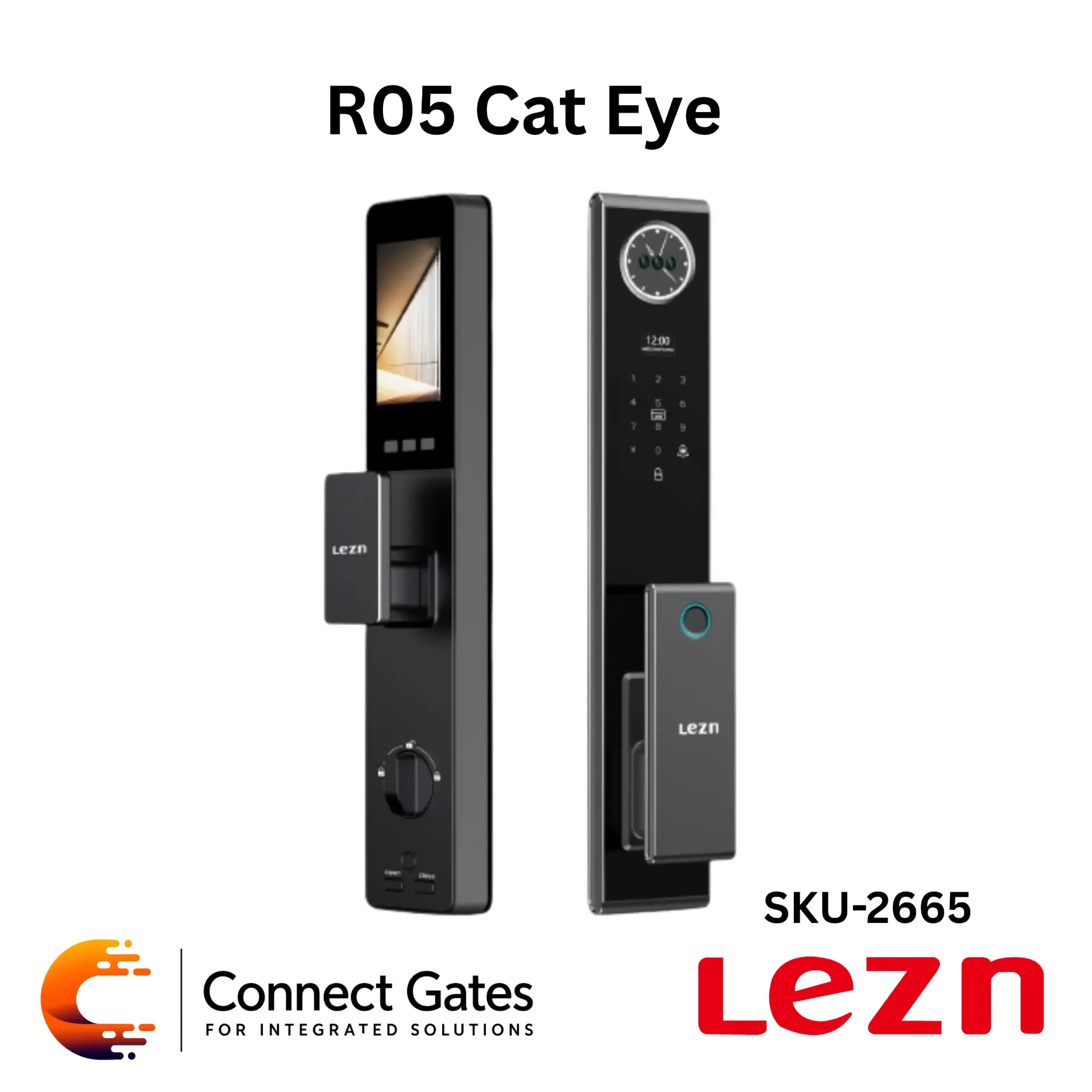 [R05 Cat Eye] LEZN R05 Cat Eye – Smart Door Lock for Wooden & Armored Doors with Fingerprint, Password, IC Card, 1MP Color Night Vision Camera, 4.5-inch Internal Screen, Tuya App & Smart Life App