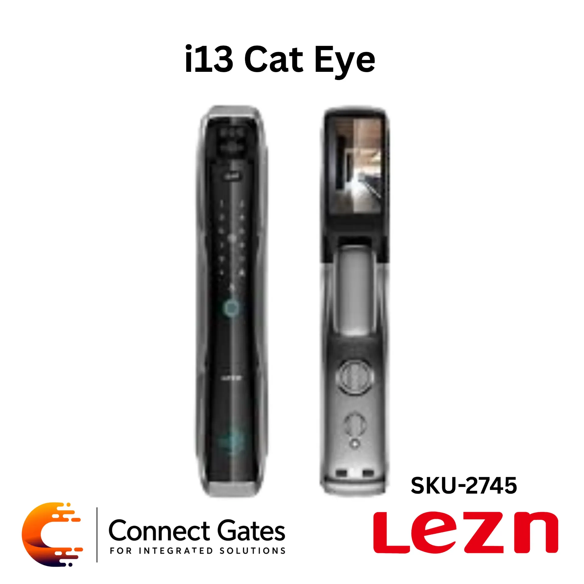 [i13 Cat Eye] LEZN i13 Cat Eye – Smart Active Video Intercom Door Lock for Wooden & Armored Doors with Fingerprint, Password, IC Card, Magic Eye Color Night Vision Camera, 4.5-inch Internal Screen, Child Safety System, Tuya App & Smart Life App