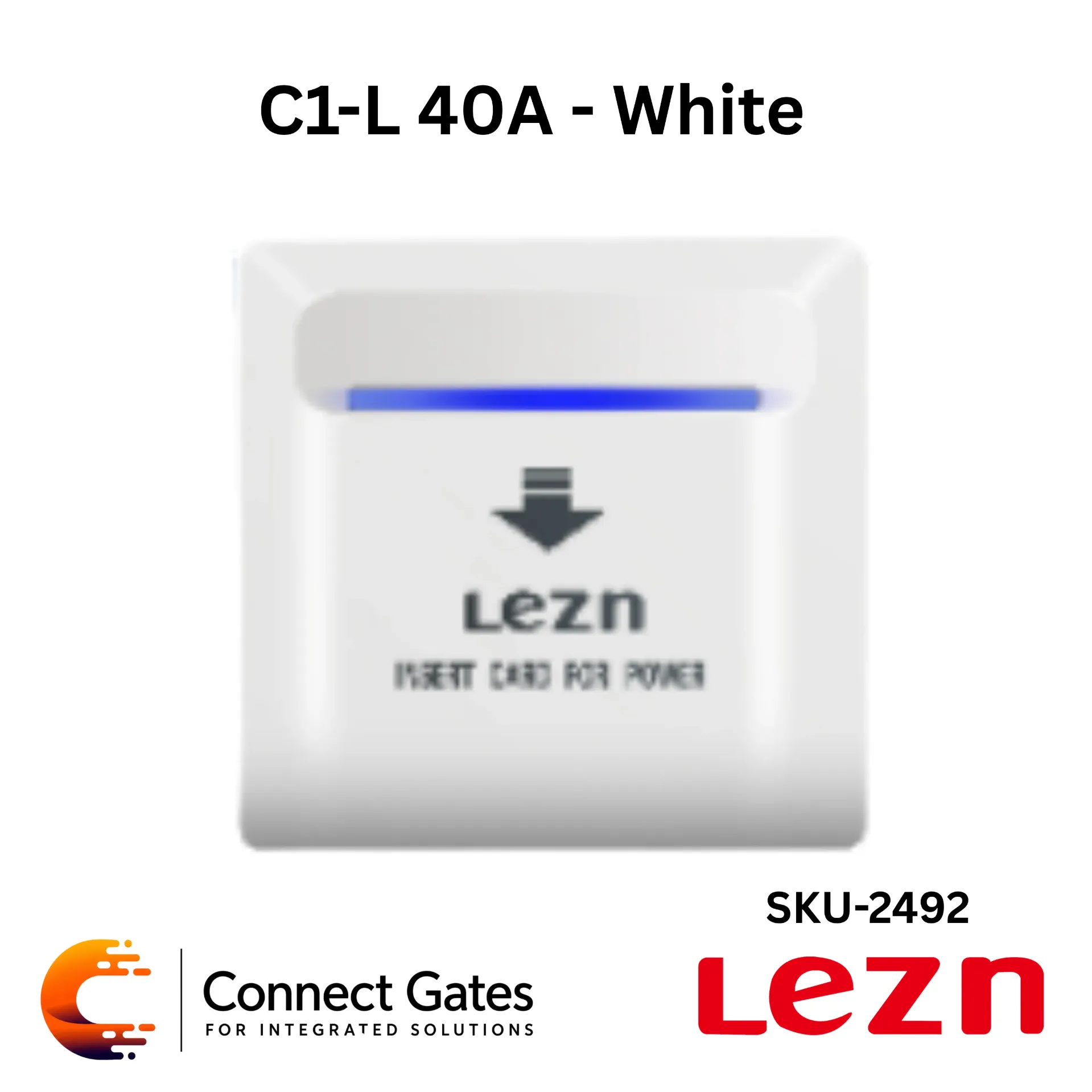 [C1-L40A White] LEZN C1-L40A White – Hotel Energy Saving Switch with TEMIC Proximity ID 125KHz Card Support for Guestroom Light Control