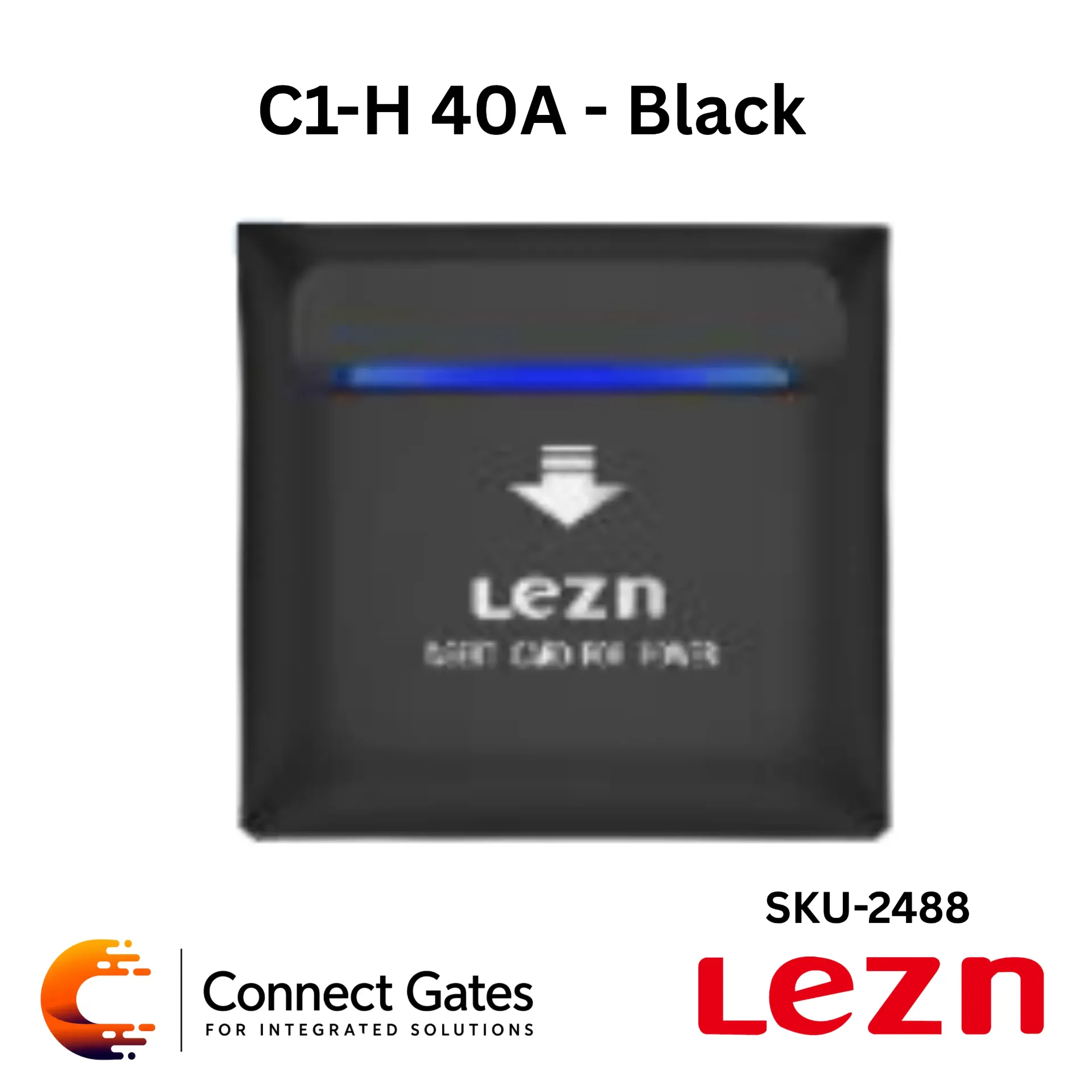 [LEZN-C1-H40A Black] LEZN C1-H40A Black – Hotel Energy Saving Switch with Mifare 1 IC 13.56MHz Card Support for Guestroom Light Control