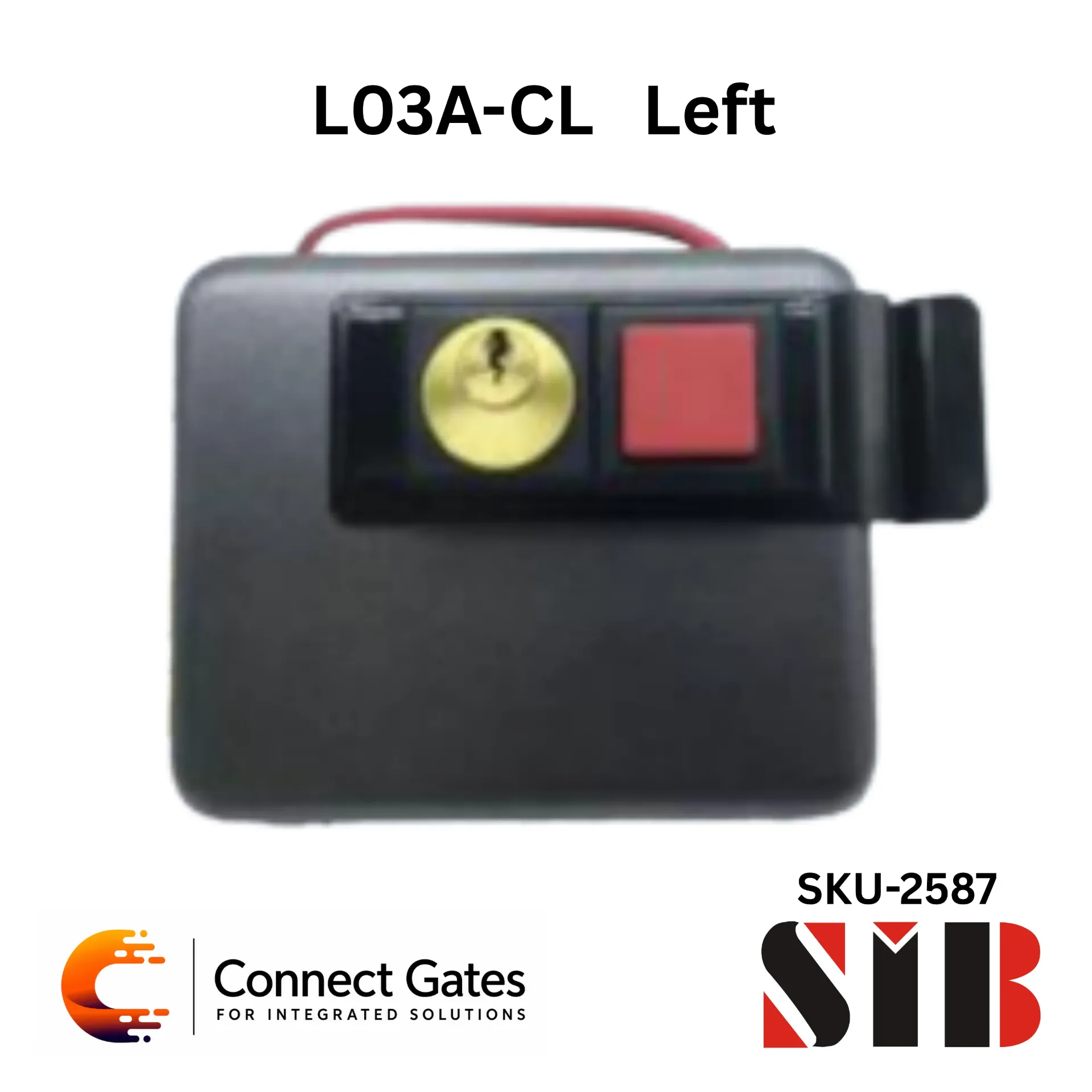 SIB L03A-CL Left – Electric Lock Latch Rim Door Lock for Access Control & Intercom Systems, Left Side, 12V DC/AC, 2–3A NO