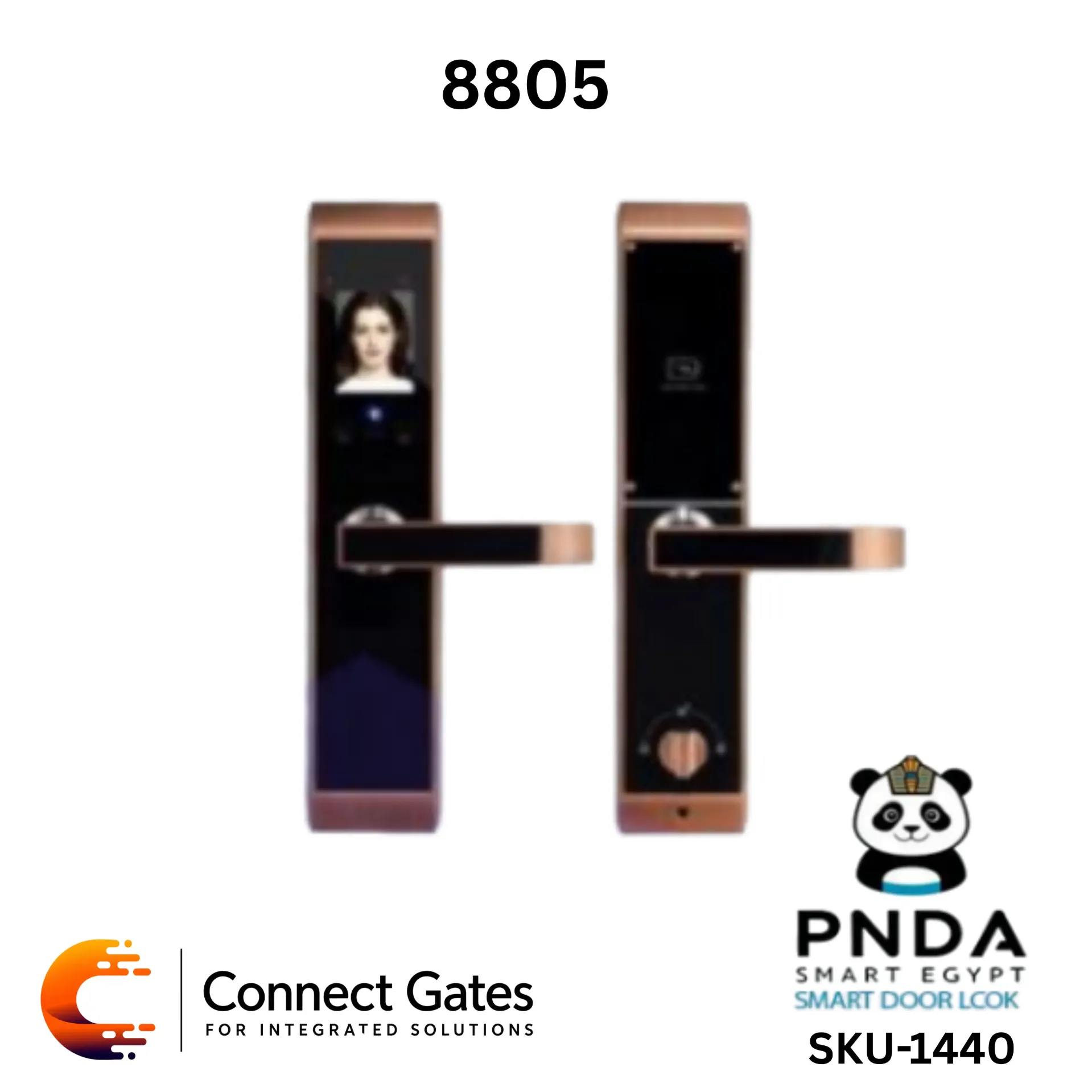 [PNDA 8805] PNDA 8805 – Smart Door Lock for Wooden & Steel Doors with Face Recognition, Palm Print, Password, IC 13.56MHz Mifare Card & Mechanical Emergency Key
