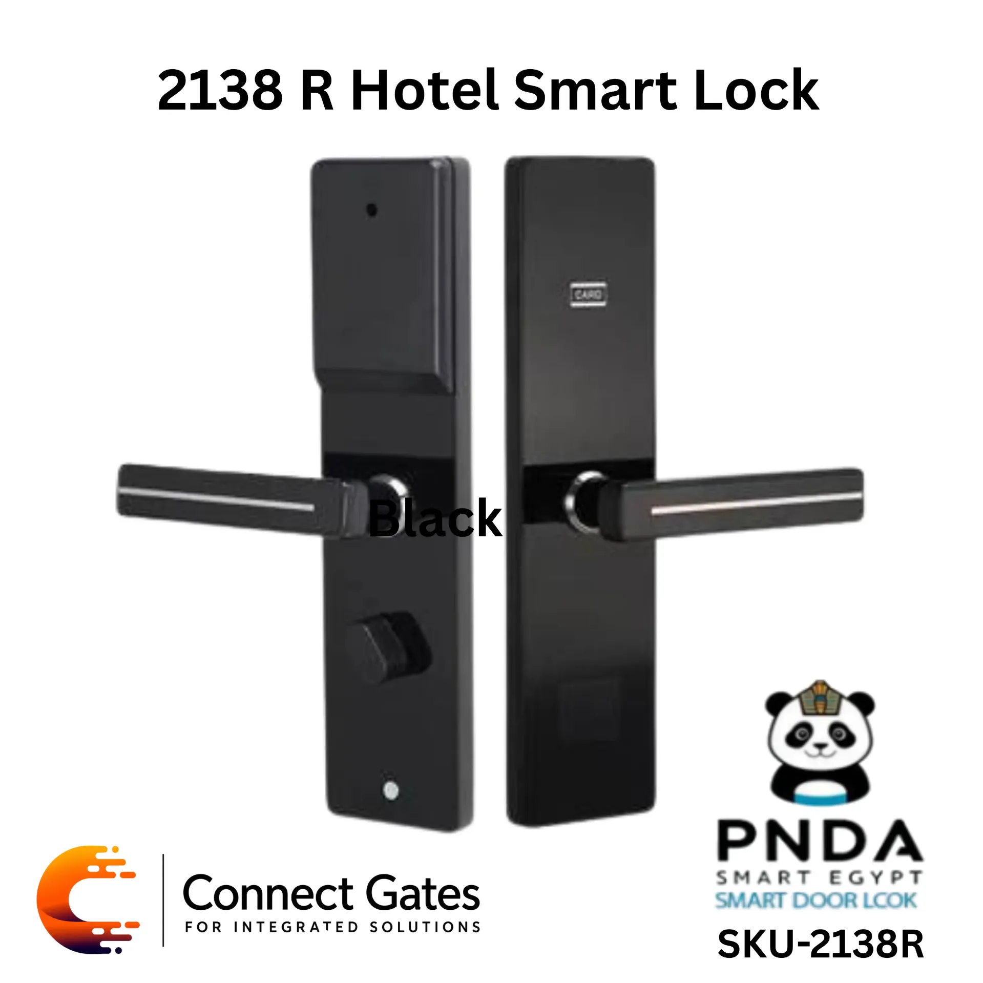 [PNDA Smart Lock Hotel] PNDA Smart Lock Hotel Card + Key – RFID Electronic Hotel Door Lock for Wooden Doors with Card Access, Mechanical Emergency Key & Encoder Programming System