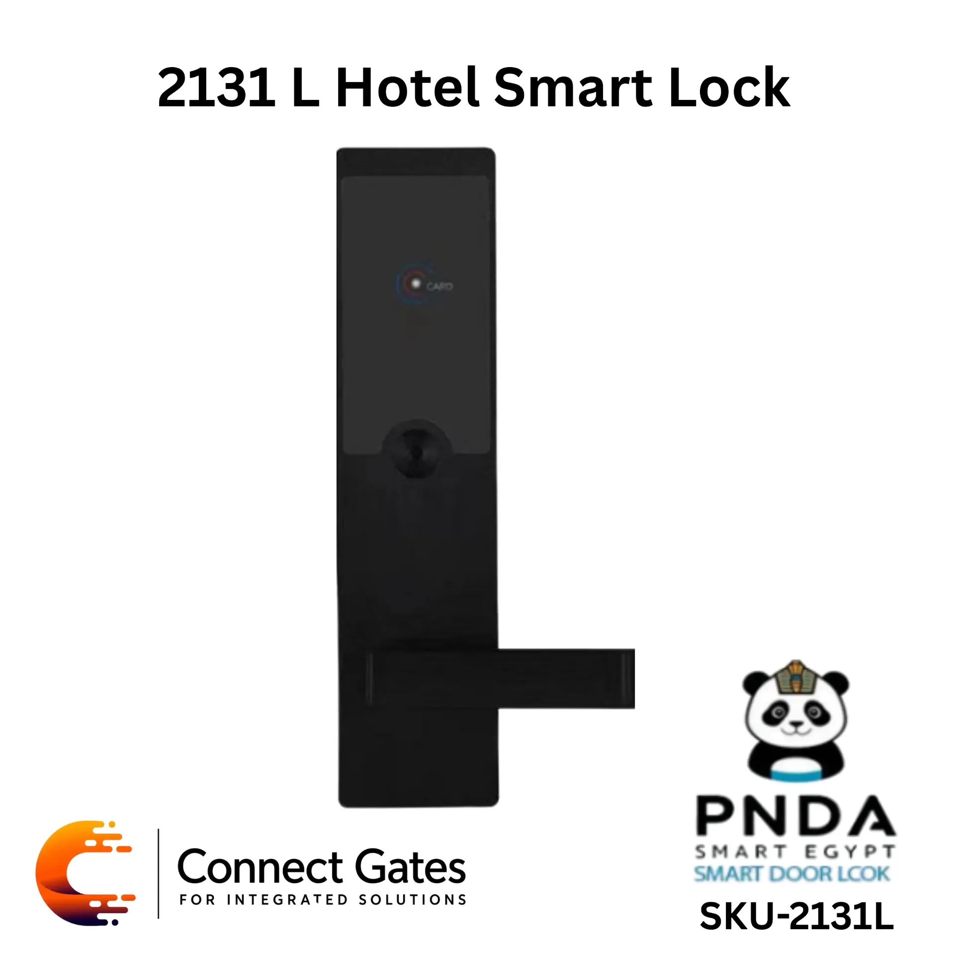 [PNDA Smart Lock Hotel Card + Key Left] PNDA Smart Lock Hotel Card + Key Left – RFID Electronic Hotel Door Lock for Wooden Doors with Card Access, Mechanical Emergency Key & Encoder Programming System