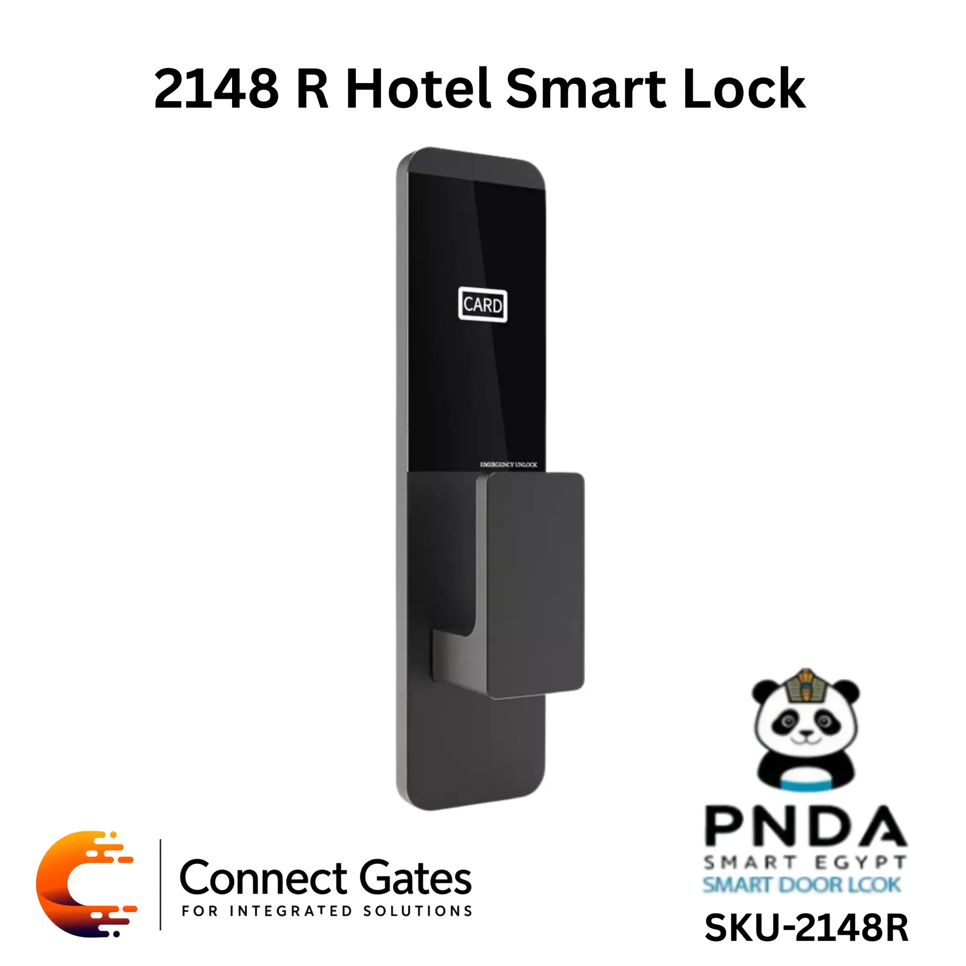 [PNDA Smart Lock Hotel Card + Key Right] PNDA Smart Lock Hotel Card + Key Right – RFID Electronic Hotel Door Lock for Wooden Doors with Card Access, Mechanical Emergency Key & Encoder Programming System