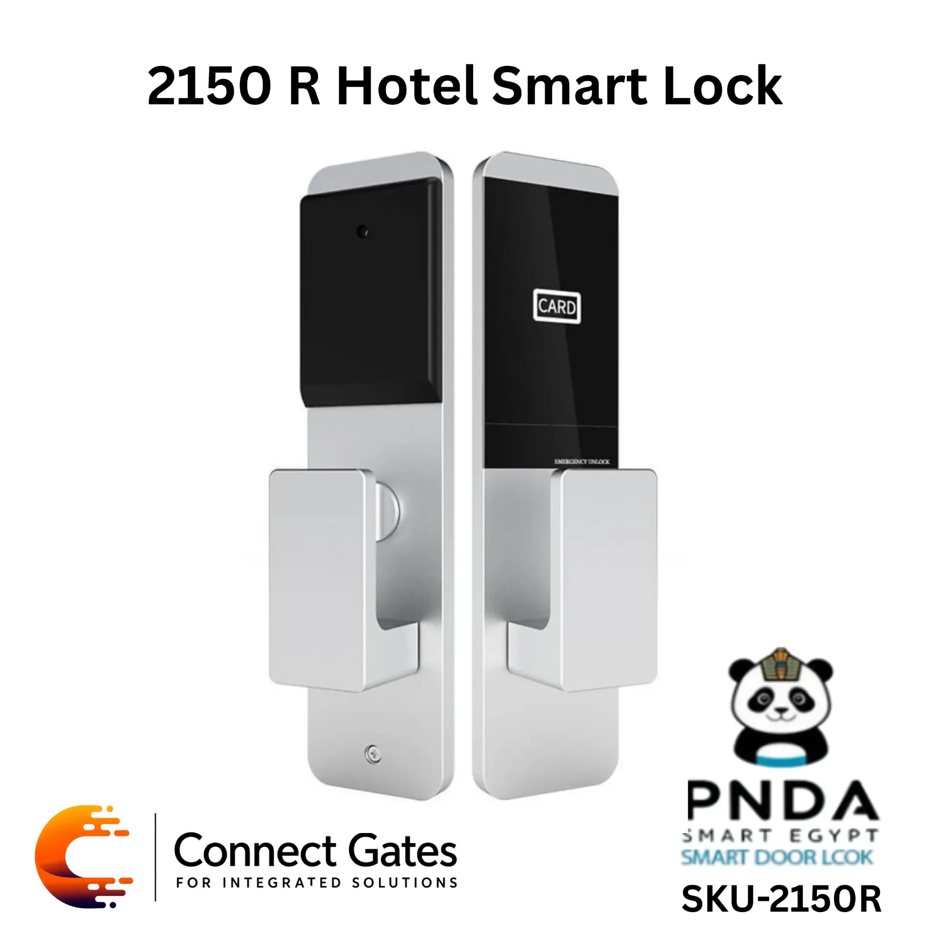 [PNDA Smart Lock Hotel Card + Key Right] PNDA Smart Lock Hotel Card + Key Right – RFID Electronic Hotel Door Lock for Wooden Doors with Card Access, Mechanical Emergency Key & Encoder Programming System