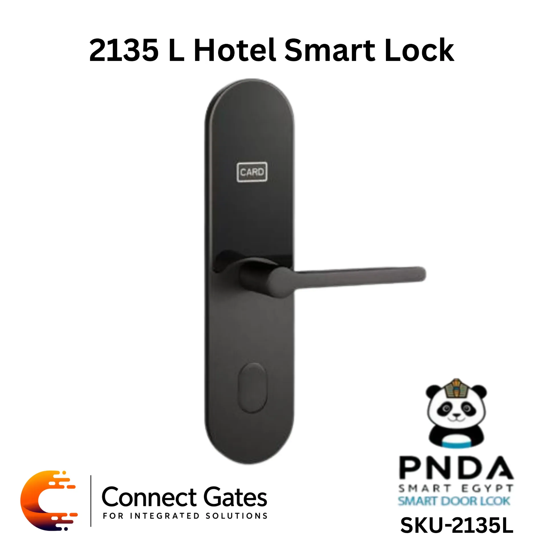 [PNDA Smart Lock Hotel Card + Key Left] PNDA Smart Lock Hotel Card + Key Left – RFID Electronic Hotel Door Lock for Wooden Doors with Card Access, Mechanical Emergency Key & Encoder Programming System