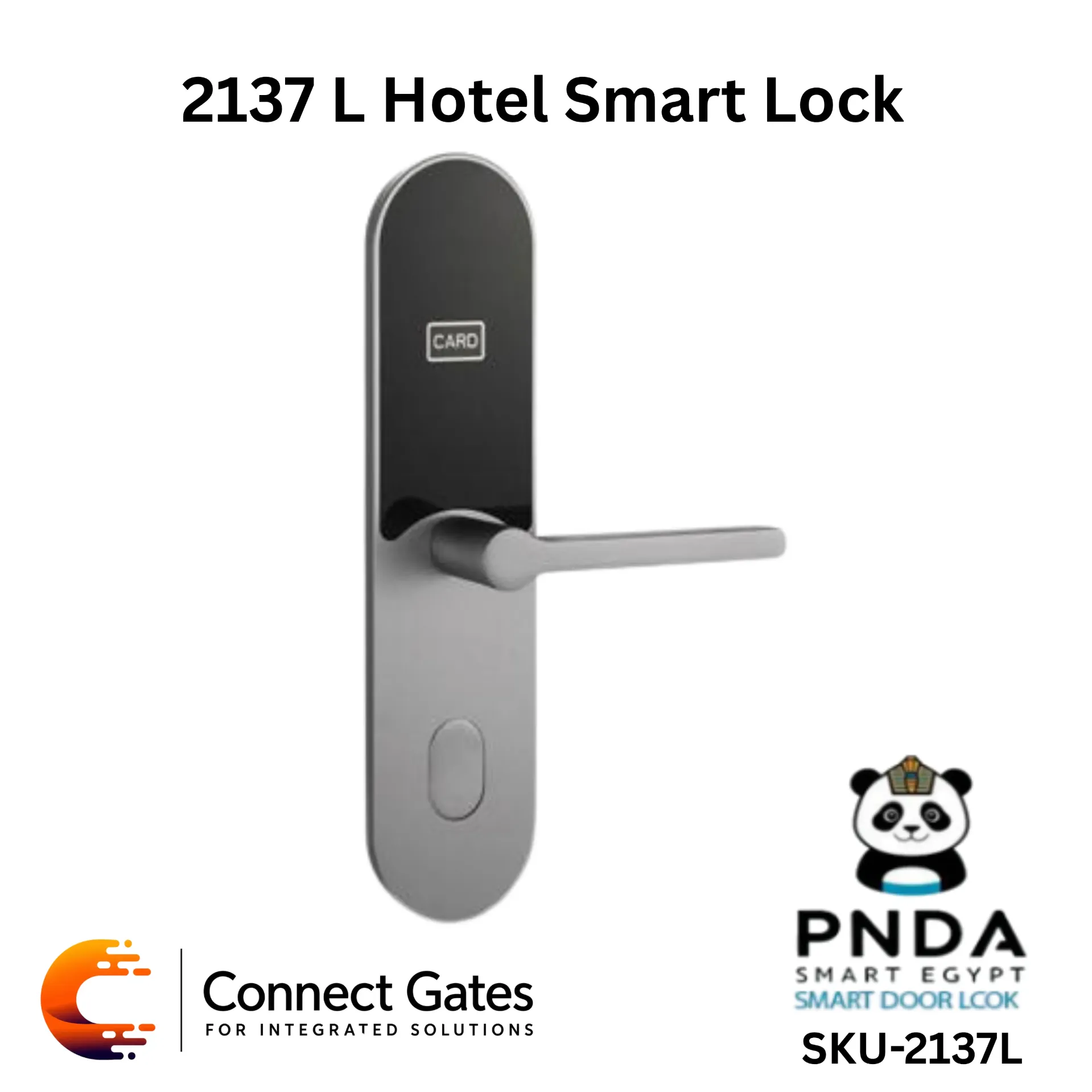 PNDA Smart Lock Hotel Card + Key Left – RFID Electronic Hotel Door Lock for Wooden Doors with Card Access, Mechanical Emergency Key & Encoder Programming System