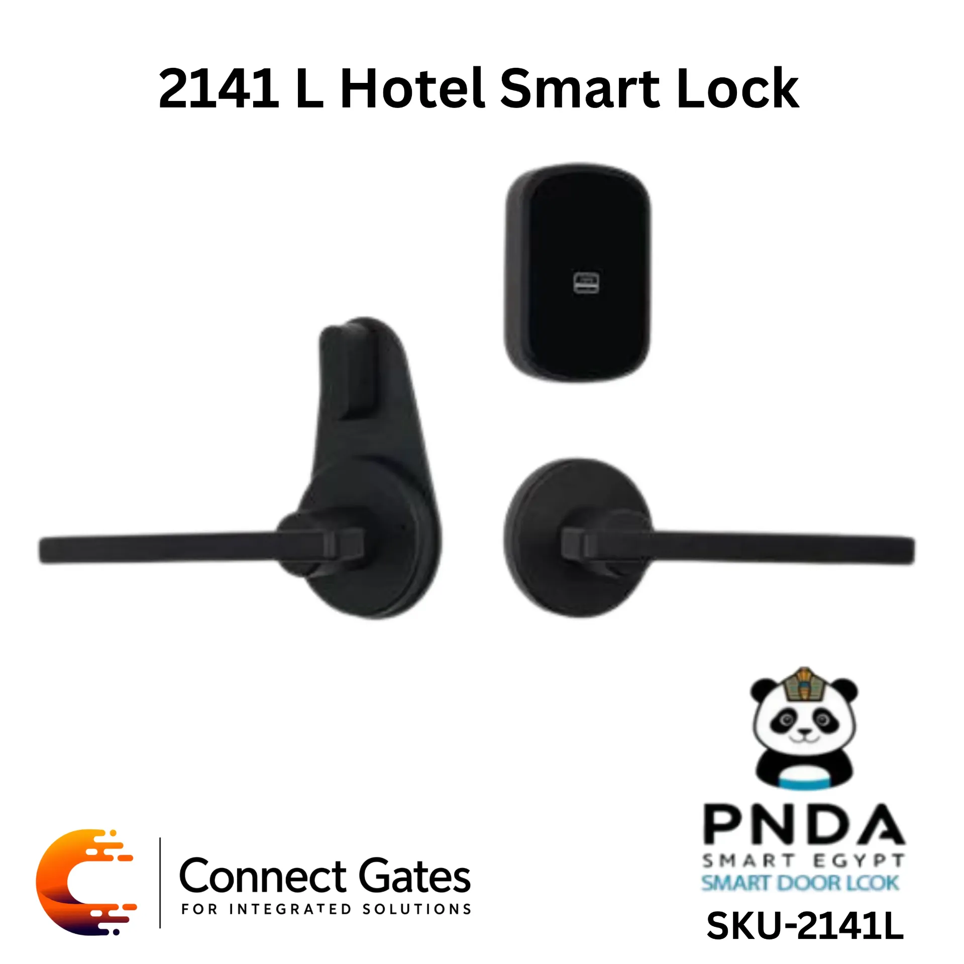 PNDA Smart Lock Hotel Card + Key Left – RFID Electronic Hotel Door Lock for Wooden Doors with Card Access, Mechanical Emergency Key & Encoder Programming System