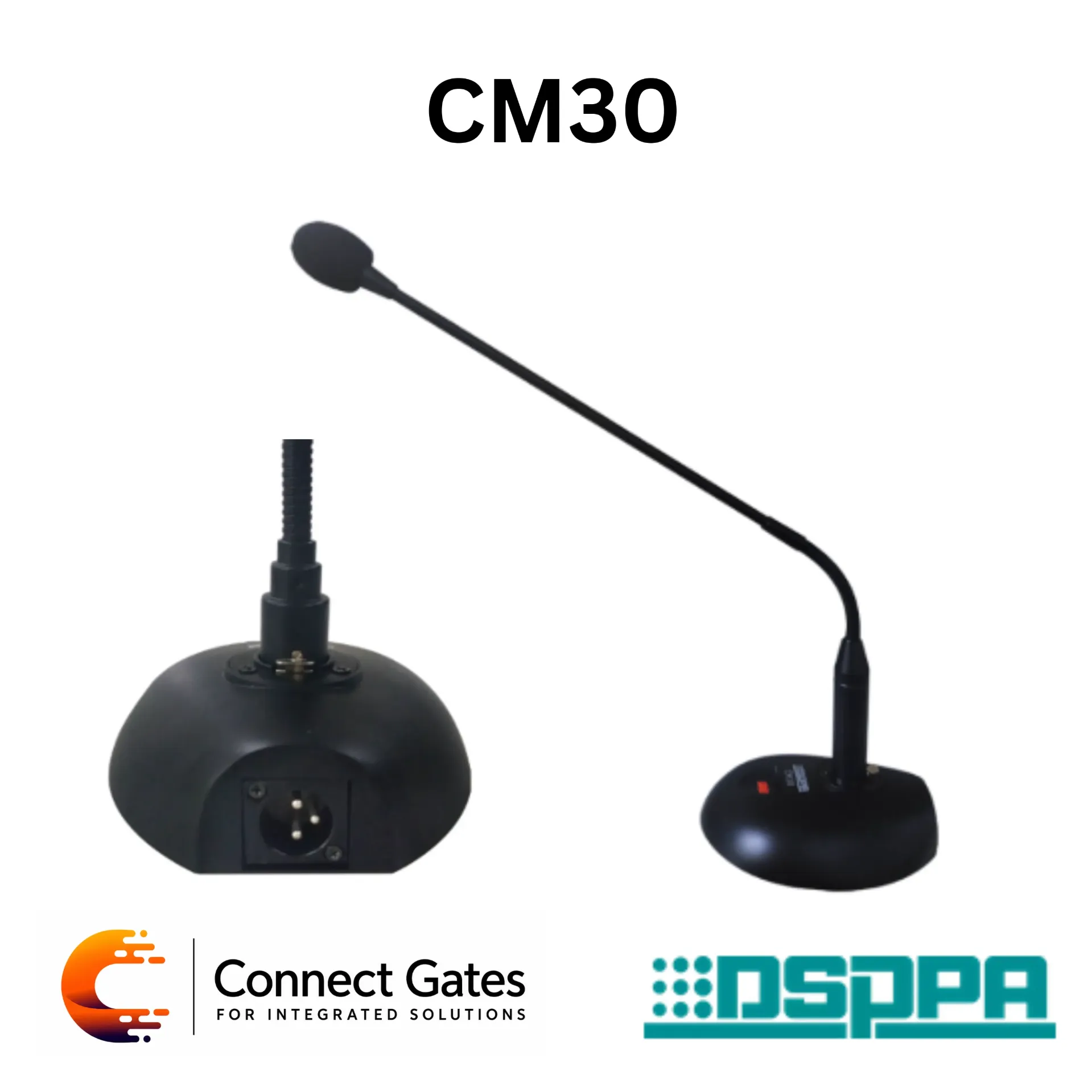 [CM30 – Condenser] DSPPA CM30 – Condenser Desktop Microphone with Uni-Directional Pickup, 48V Phantom Power & 455mm Gooseneck