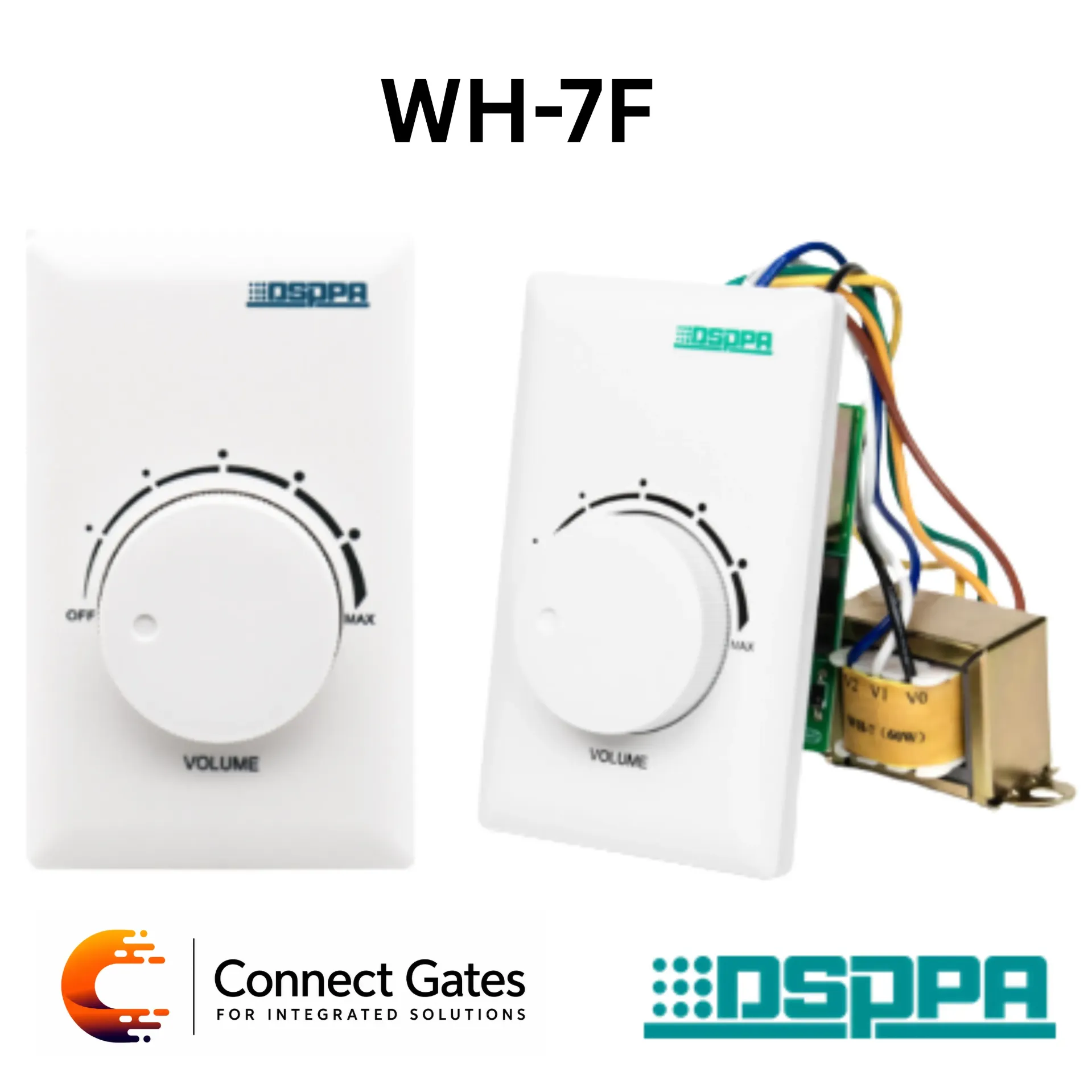 [WH-7F] DSPPA WH-7F – 6W Volume Controller with Emergency Broadcast Override, 70V/100V & 6-Gear Control