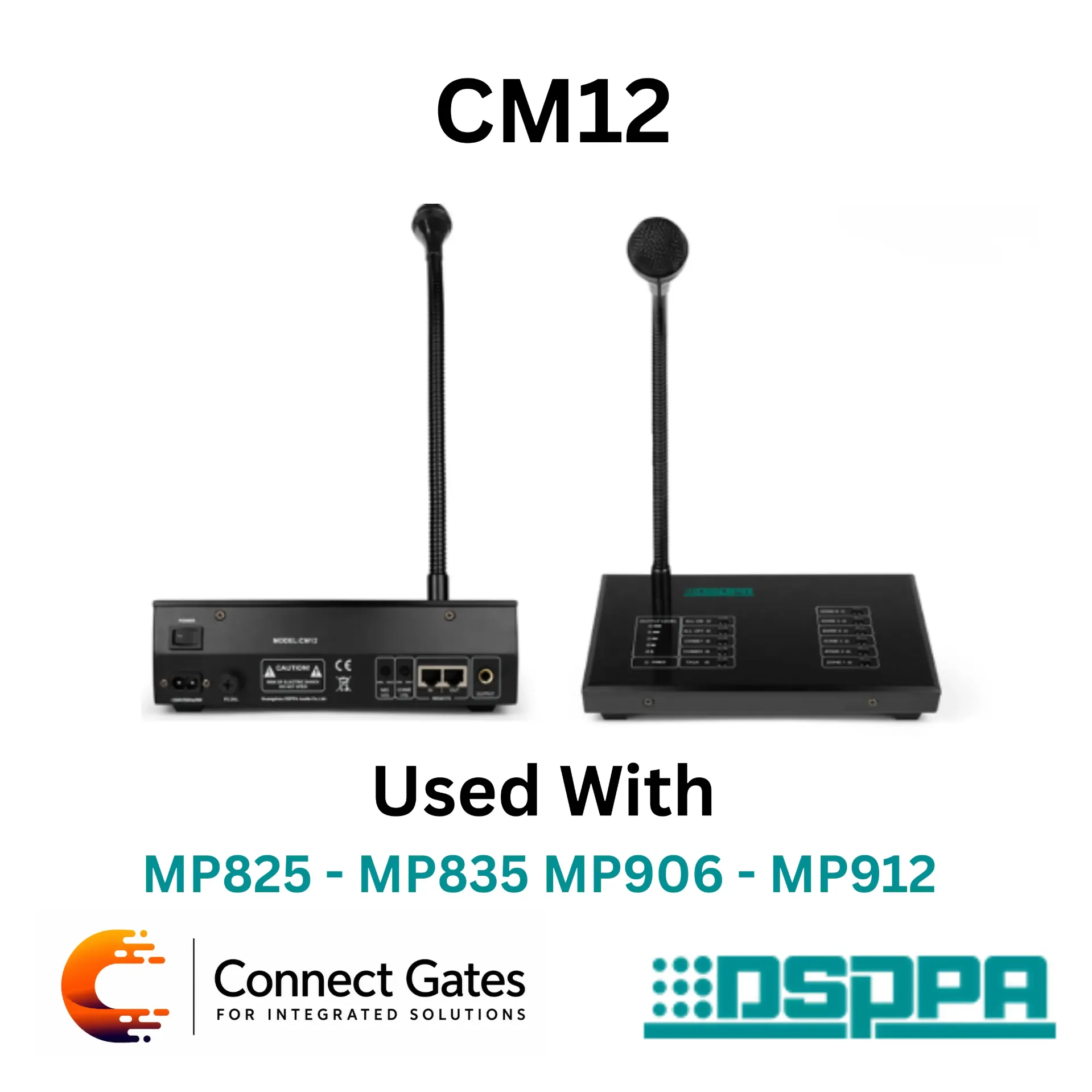 [CM12] DSPPA CM12 – 6-Zone Remote Paging Microphone with Level Indication, Built-in Bell Signals & RJ45 Connection