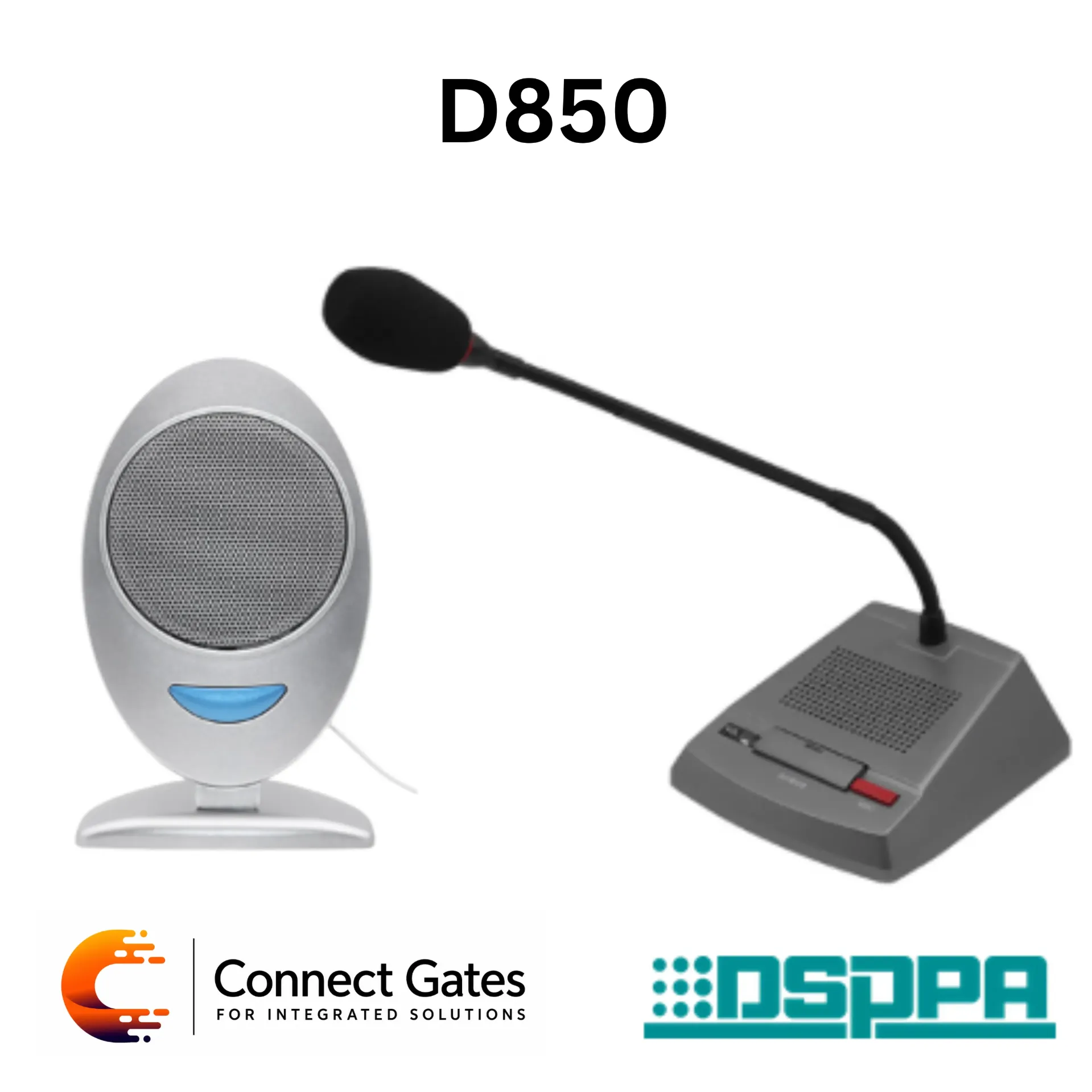 [D850] DSPPA D850 – Wired Duplex Intercom System with High Quality Speaker & Microphone for Guard Glass Communication