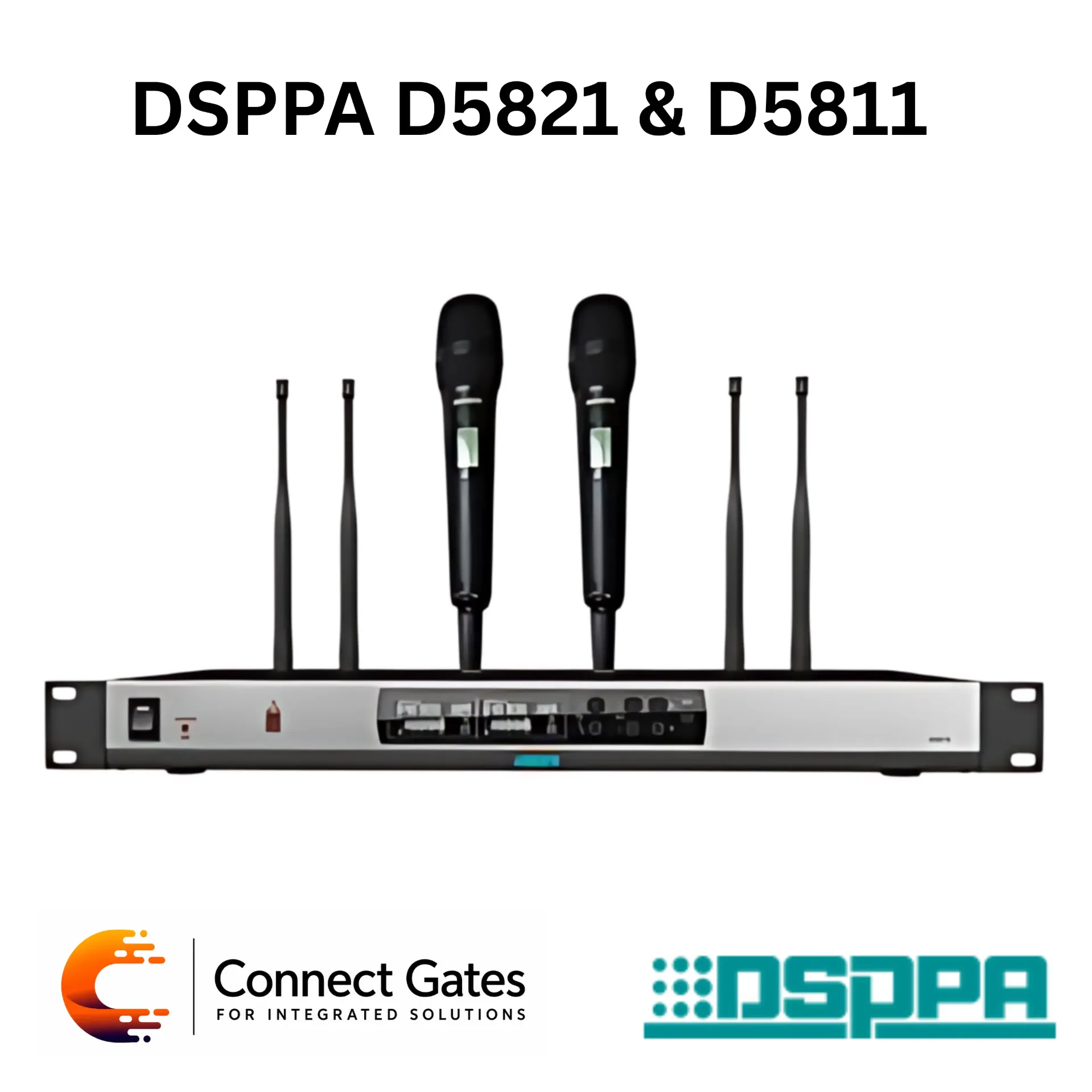 [D5821 & D5811] DSPPA D5821 & D5811 – True Diversity UHF Wireless Microphone System with 2 Handheld Microphones, IR Pairing & 250m Working Distance