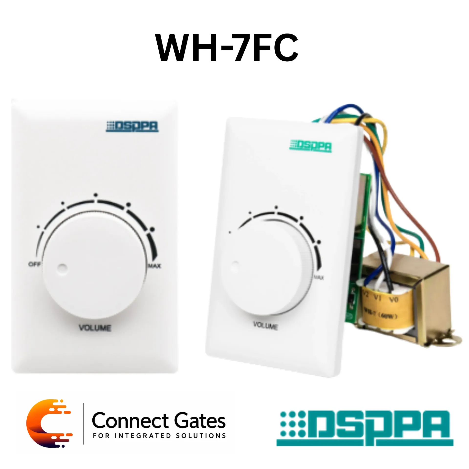 DSPPA WH-7FC – 60W Volume Controller with Expander, Emergency Broadcast Override, 70V/100V & 6-Gear Control