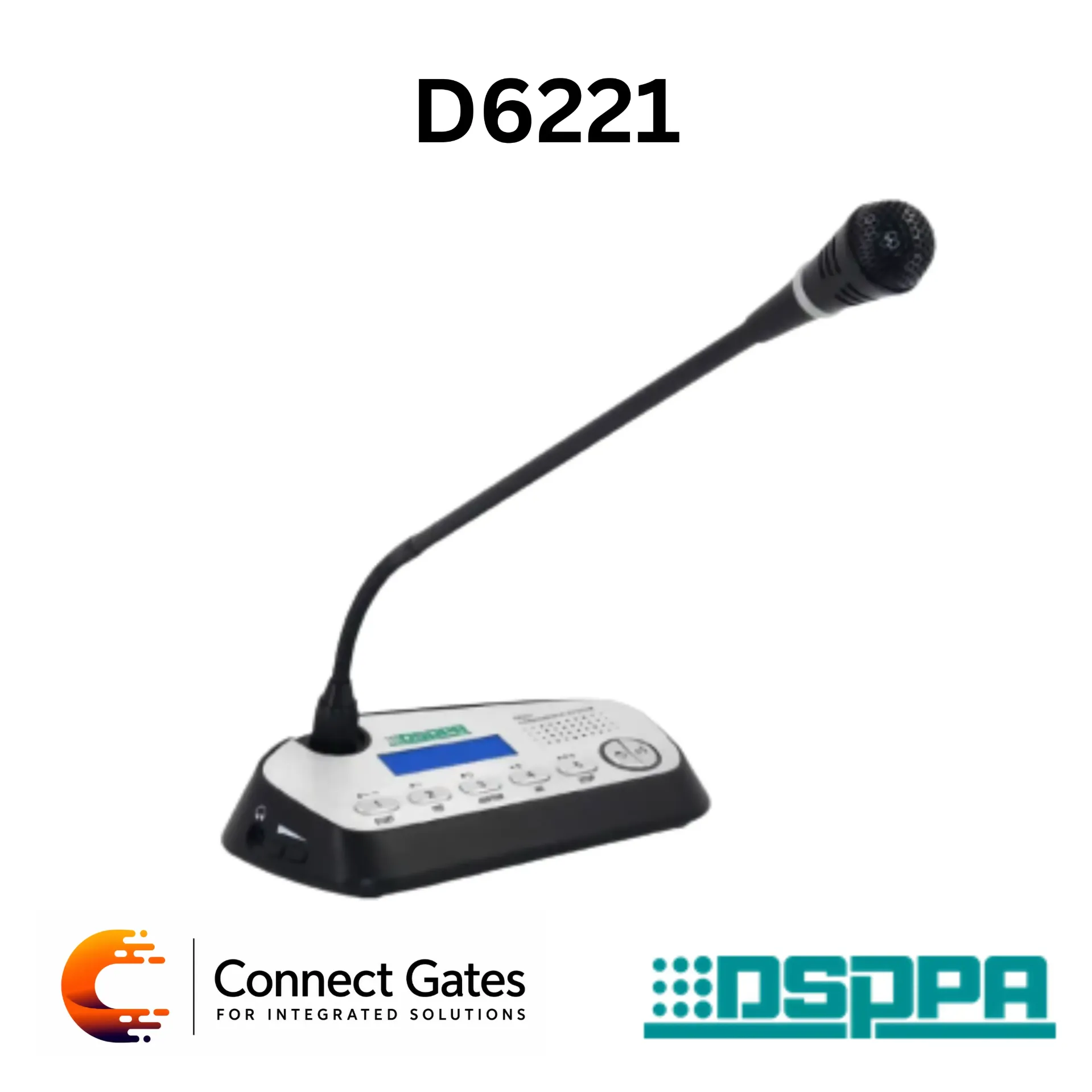 DSPPA D6221 – Digital Conference Chairman Microphone Unit with Voting, Check-In, LCD Screen, Built-in Speaker & Camera Tracking Support