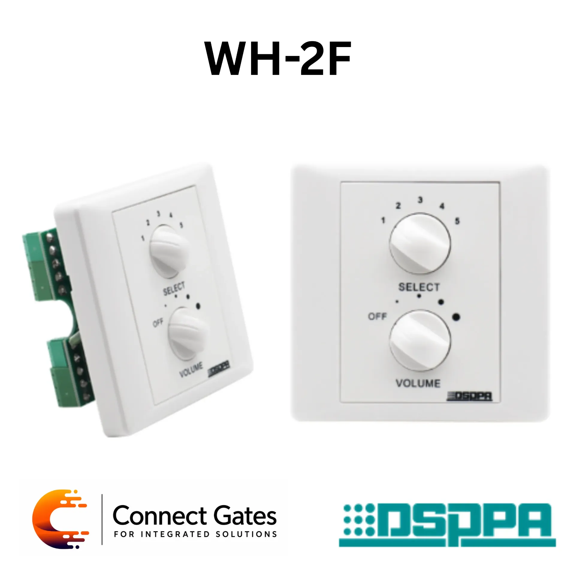 [WH-2F] DSPPA WH-2F – 30W Volume Controller with Program Selector, EMC Function, 70V/100V & 2/3/4-Wire Support