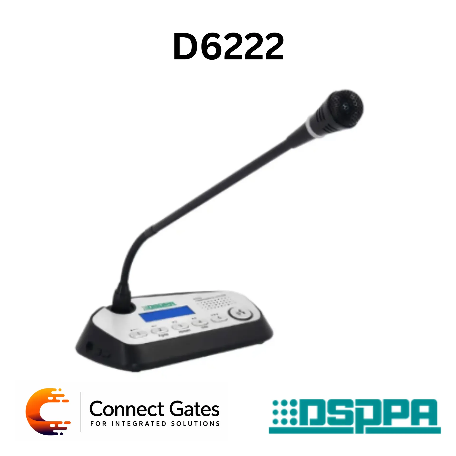 DSPPA D6222 – Digital Conference Delegate Microphone Unit with Voting, Check-In, LCD Screen, Built-in Speaker & Camera Tracking Support