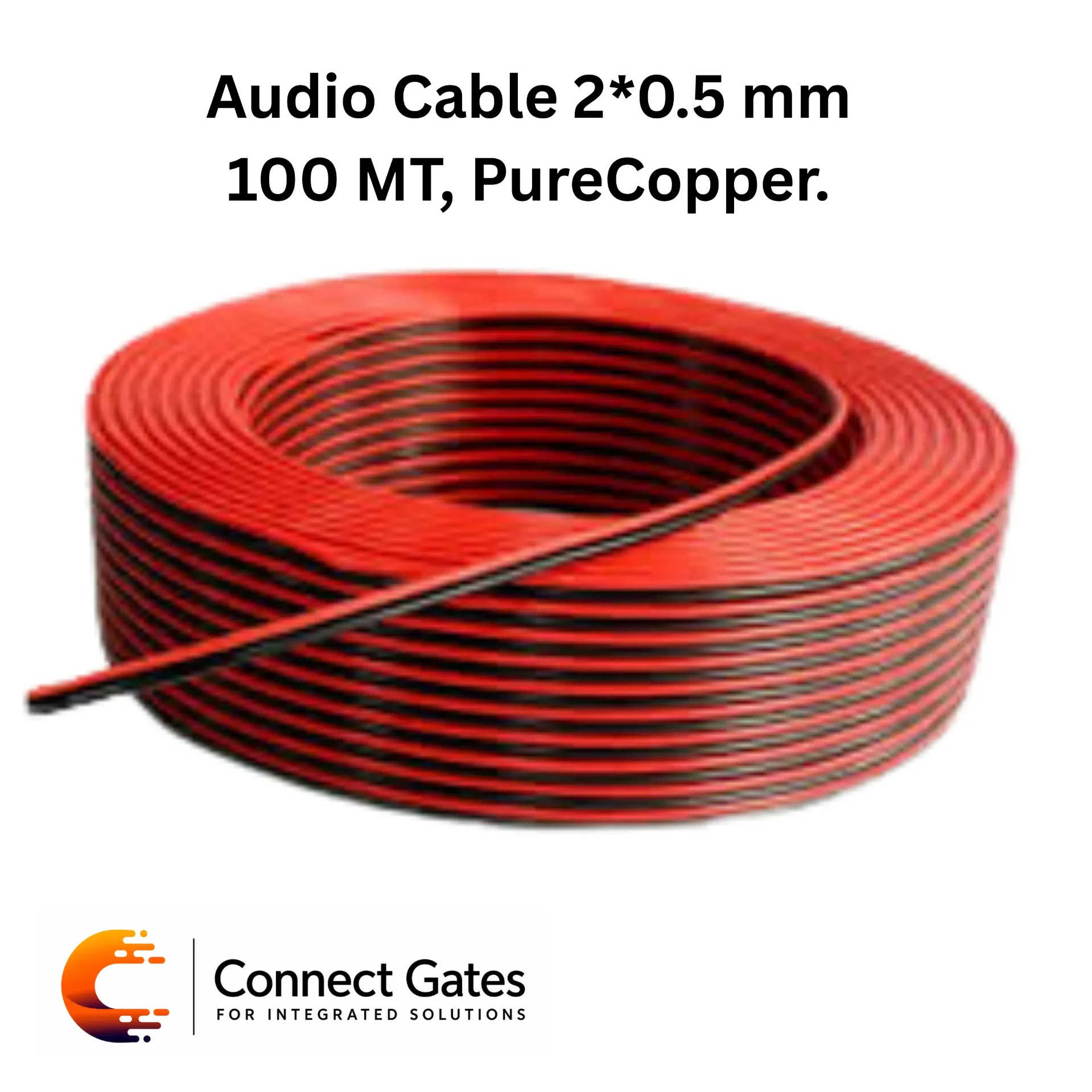[Audio Cable 2 × 0.5 mm] Audio Cable 2 × 0.5 mm – 100m Pure Copper Speaker Cable for PA and Background Music Systems