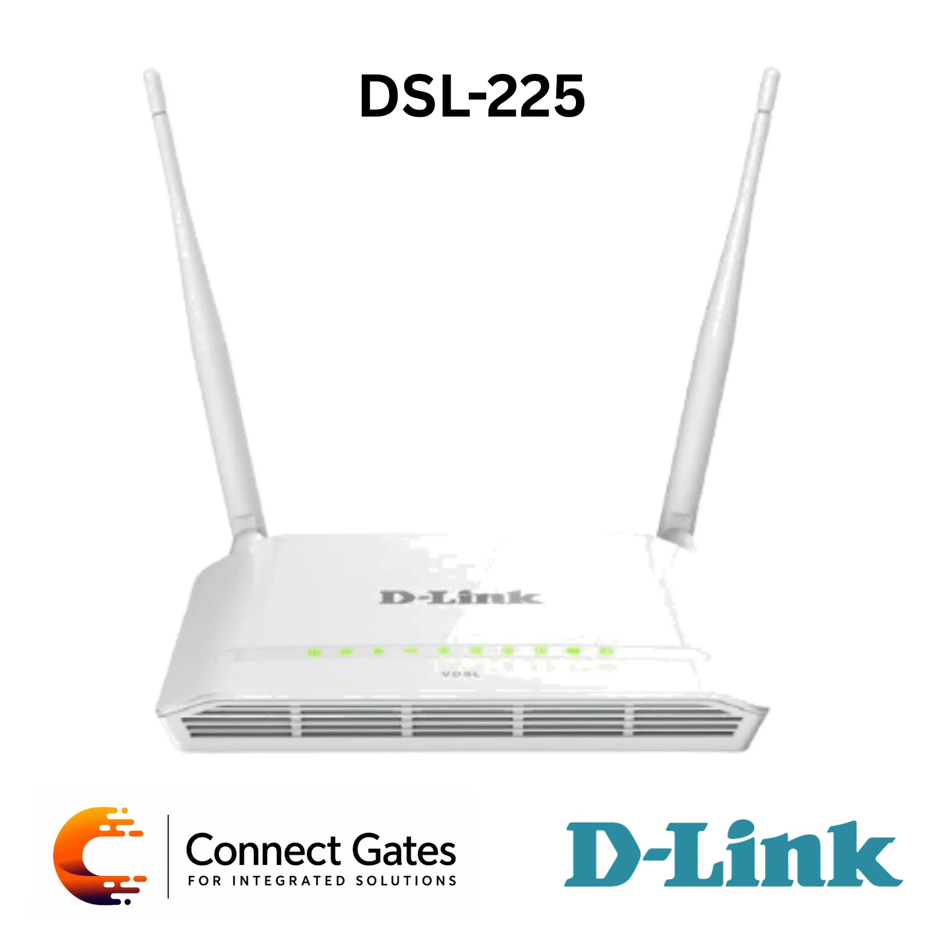 D-Link DSL-225 – VDSL2 N300 4-Port Wireless Router with ADSL2+ Support, USB 2.0, QoS & WPA/WPA2 Security