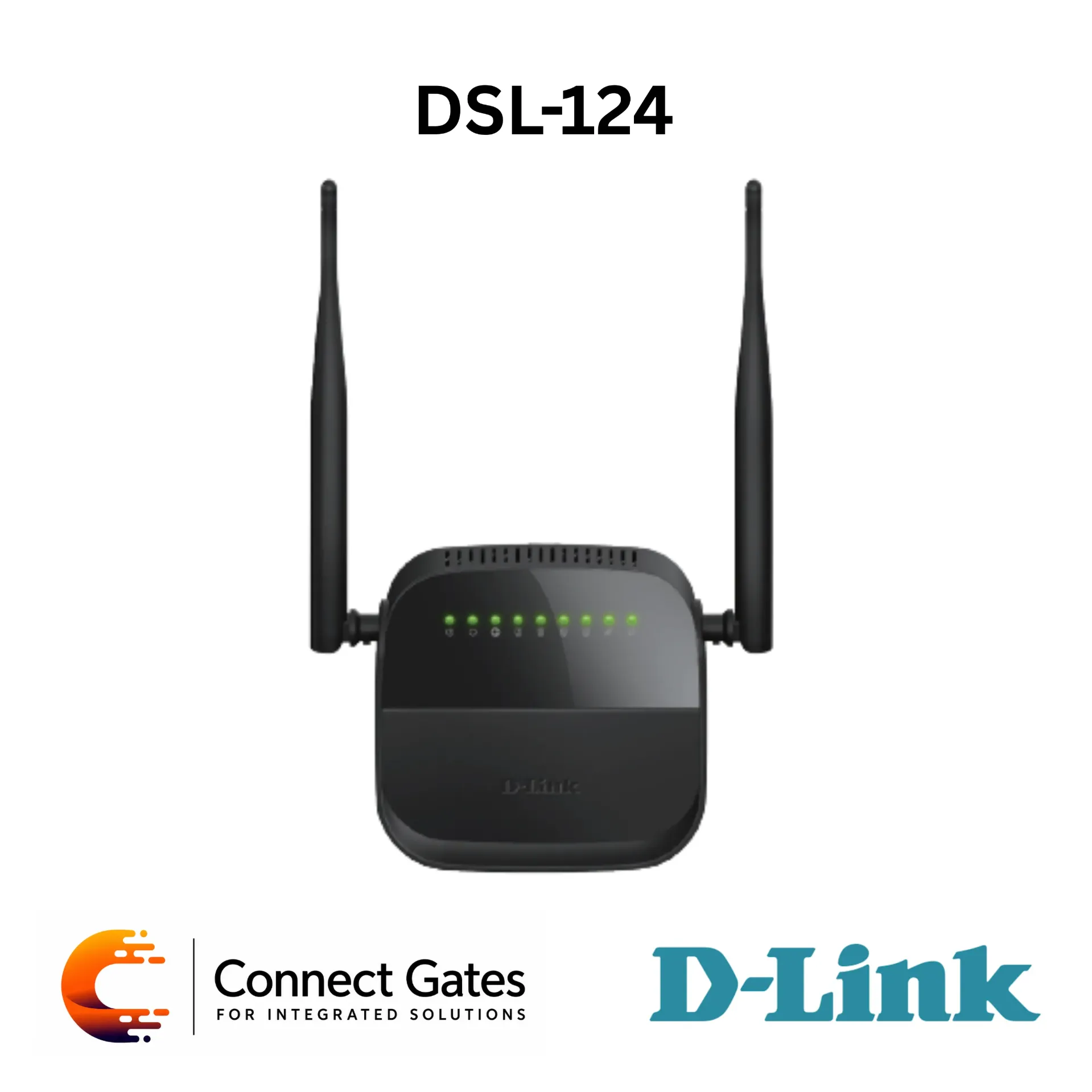 [DSL-124] D-Link DSL-124 – Wireless N300 ADSL2+ Modem Router with 4 Fast Ethernet Ports, QoS, NAT Firewall & WPA/WPA2 Security