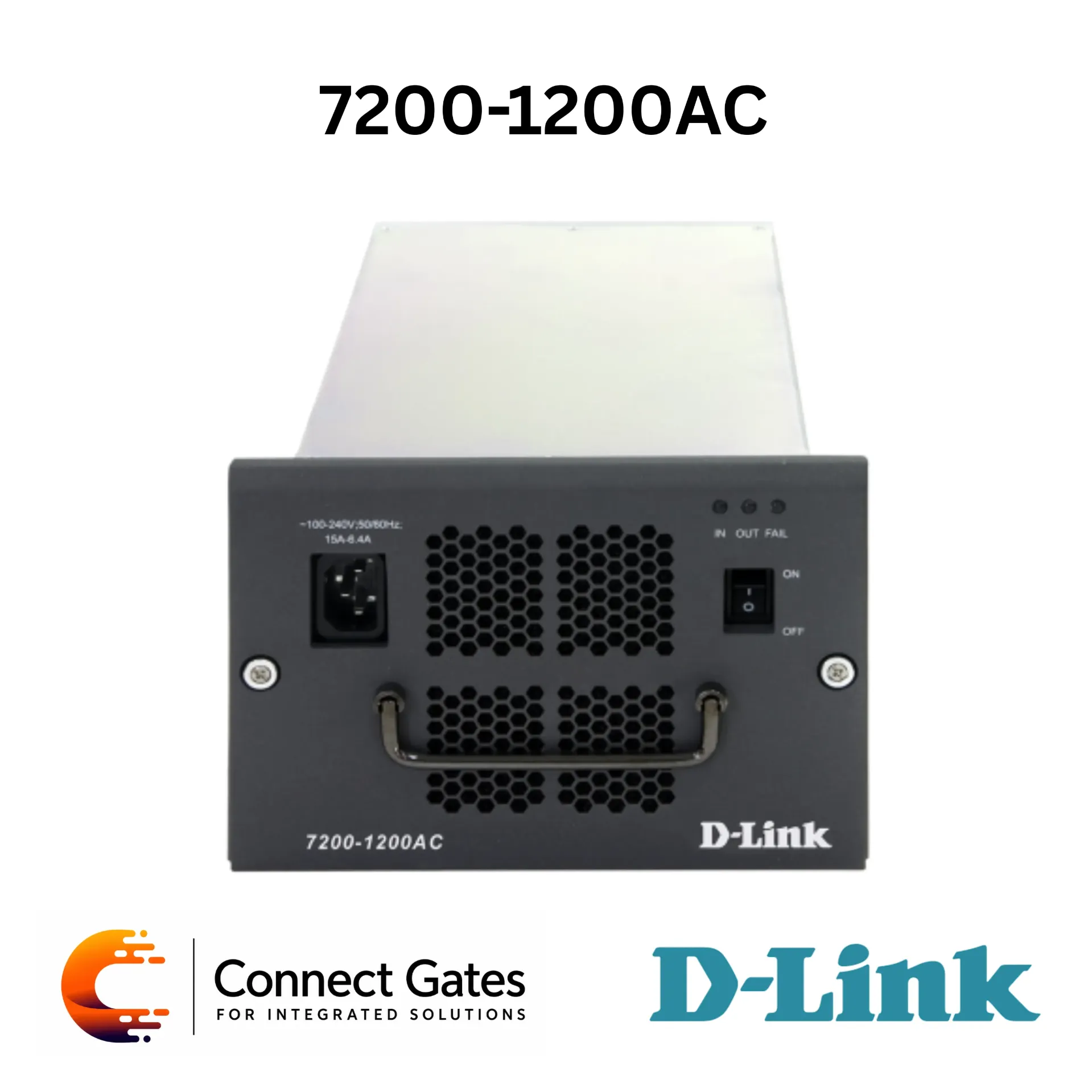 [7200-1200AC] D-Link 7200-1200AC – 1200W Redundant AC Power Supply Module for DES-7200 Series Chassis Switches
