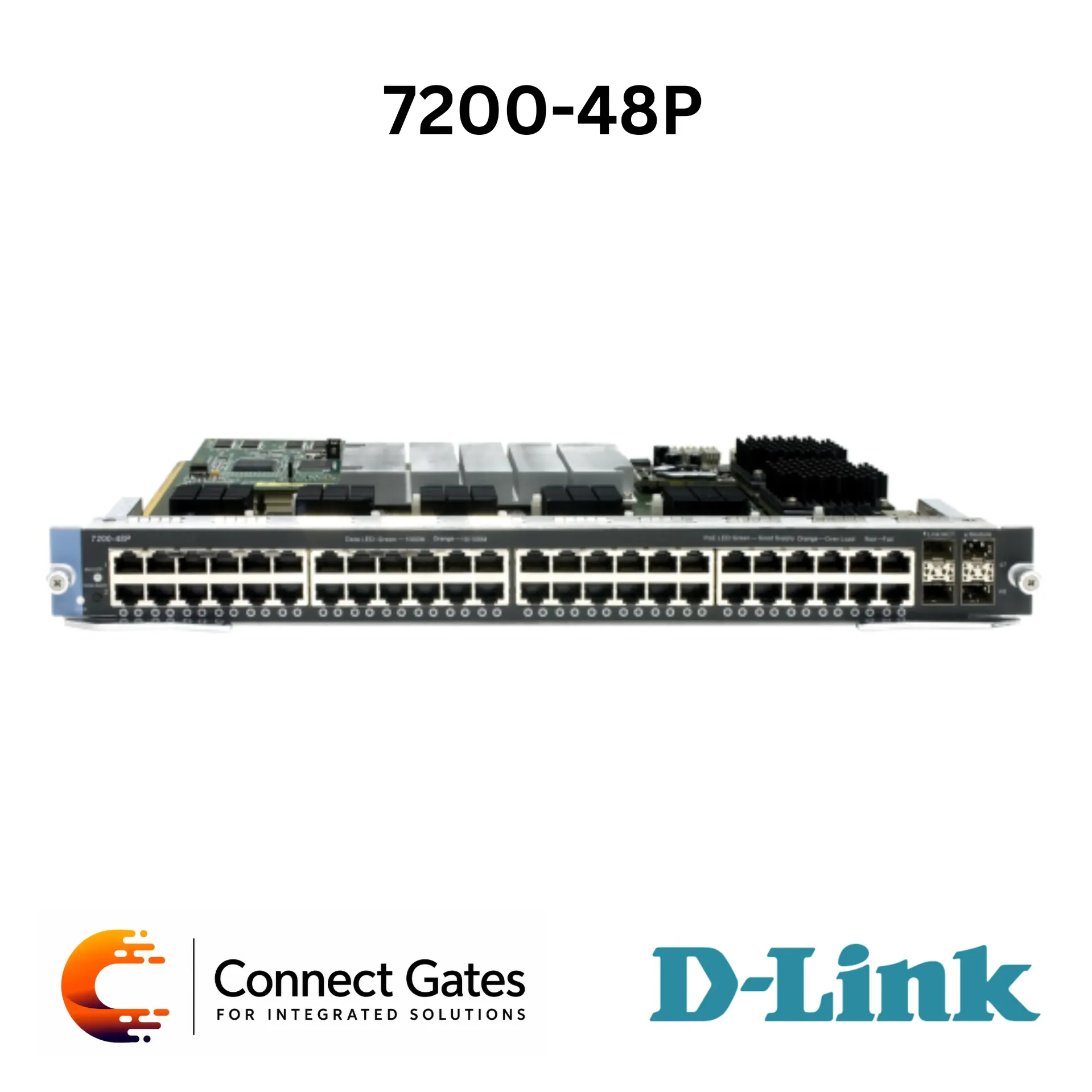 [7200-48P] D-Link 7200-48P – 44-Port Gigabit PoE + 4 Combo PoE Copper/Fiber Module for DES-7200 Series Chassis Switches