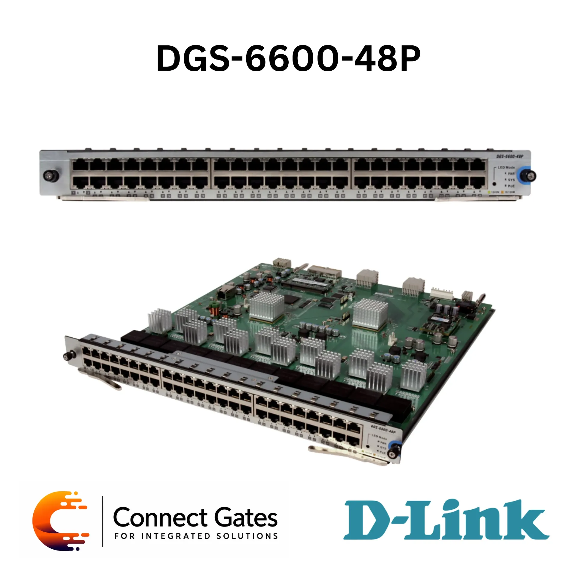 D-Link DGS-6600-48P – 48-Port Gigabit PoE Module for DGS-6600 Chassis-Based Enterprise Switches
