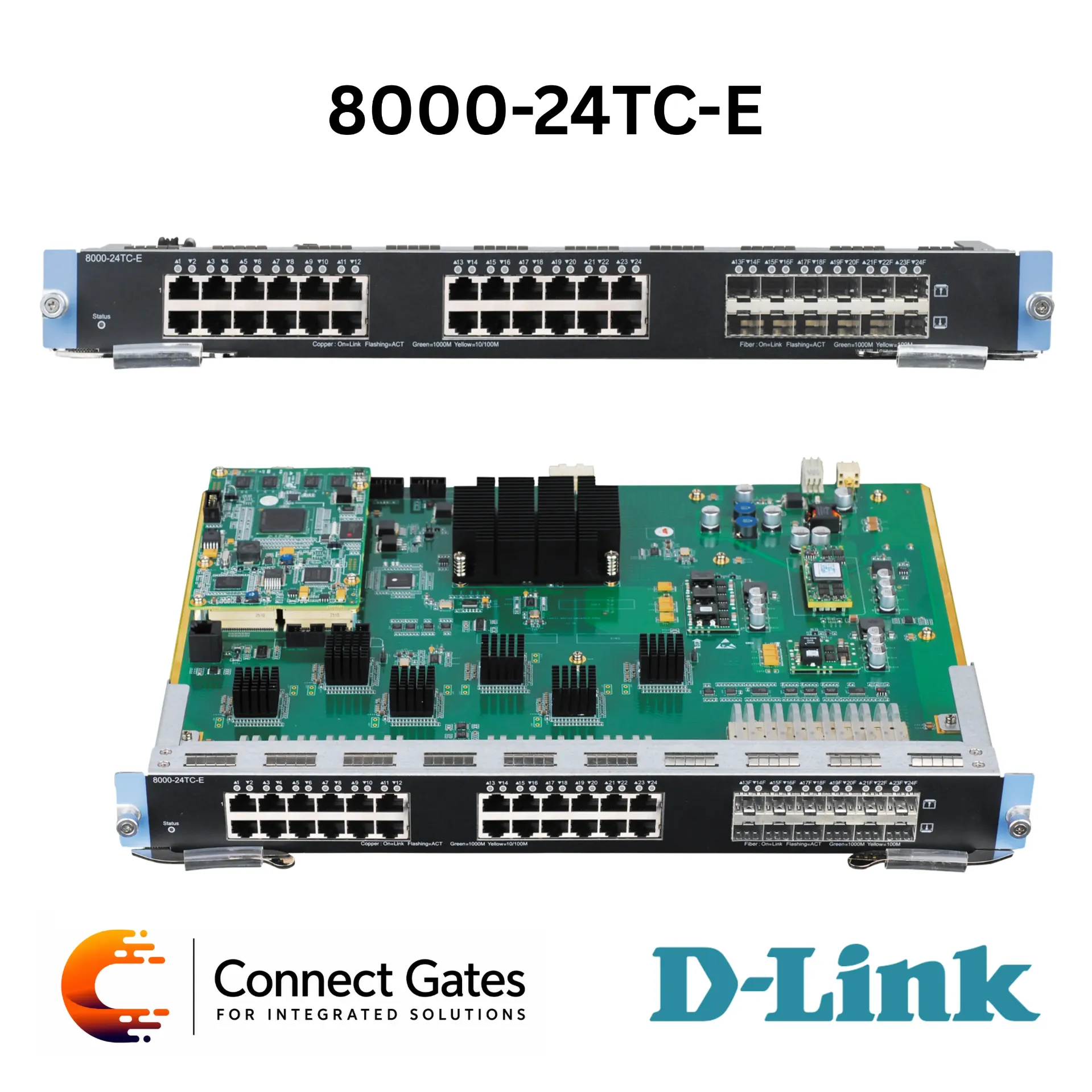 [8000-24TC-E] D-Link 8000-24TC-E – Enterprise I/O Module with 12 × 10/100/1000BASE-T Ports & 12 Combo Ports for DGS-8000 Series