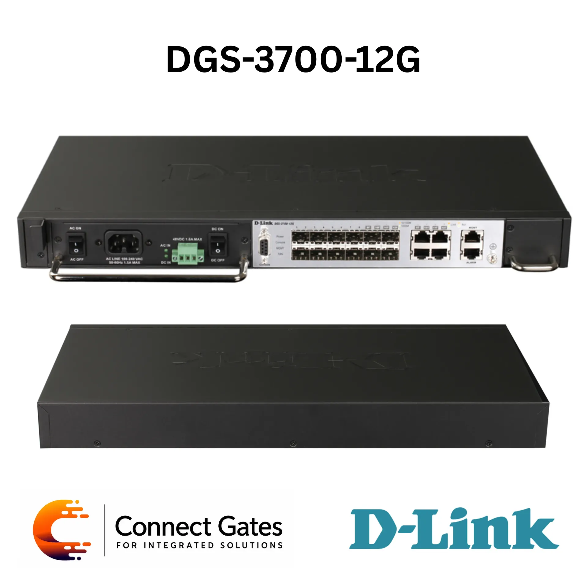 [DGS-3700-12G] D-Link DGS-3700-12G – 8-Port SFP Gigabit L2 Metro Ethernet Managed Switch with 4 Combo Copper/SFP Ports